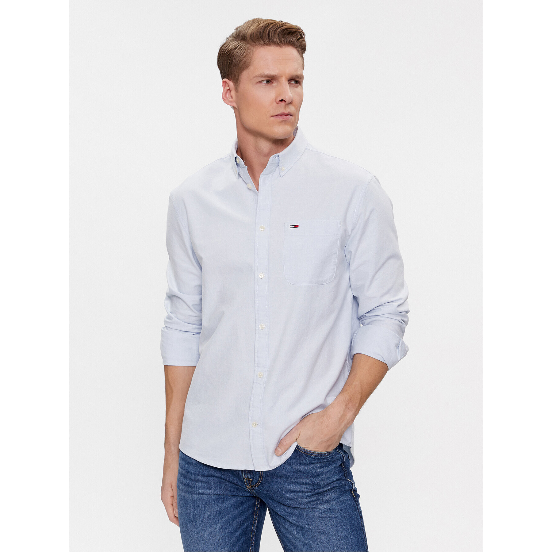 Tommy Jeans Риза Oxford DM0DM18335 Син Regular Fit - Pepit.bg