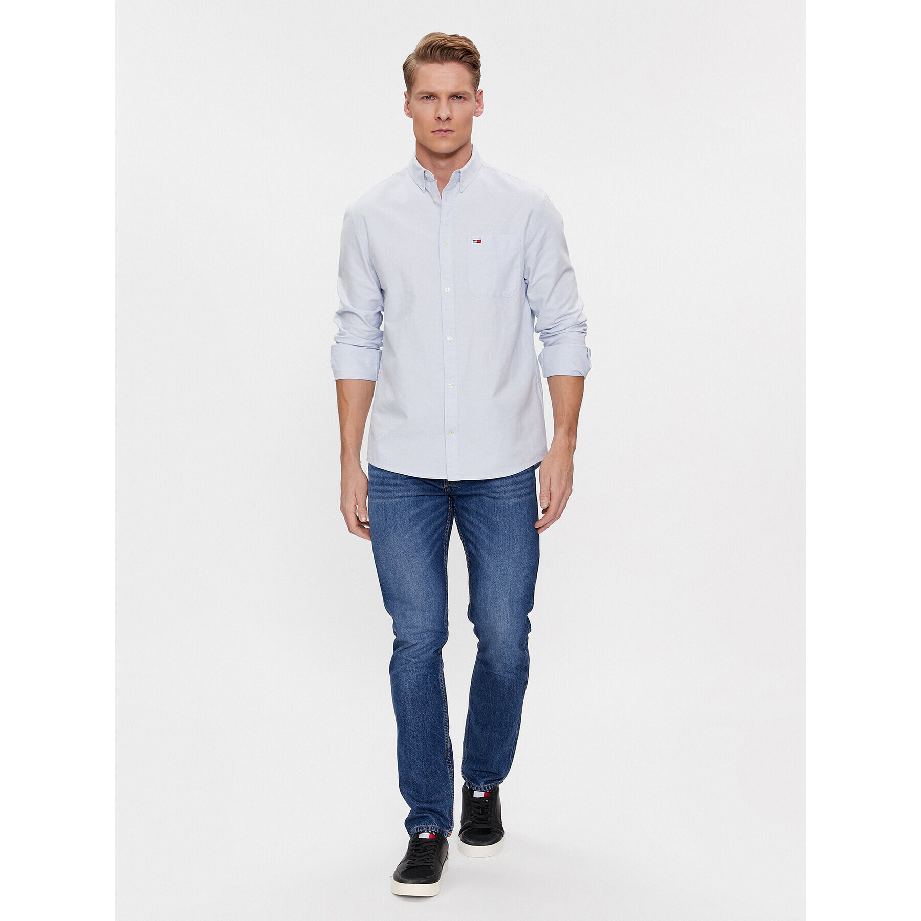 Tommy Jeans Риза Oxford DM0DM18335 Син Regular Fit - Pepit.bg