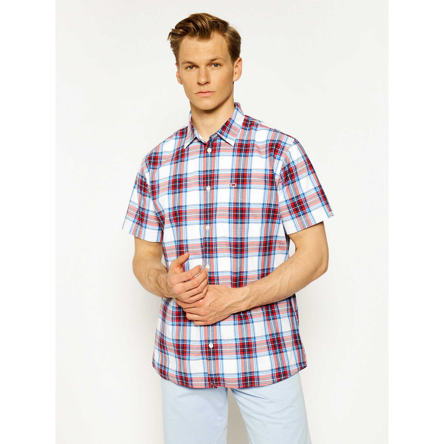 Tommy Jeans Риза Shortsleeve Check DM0DM07914 Цветен Regular Fit - Pepit.bg