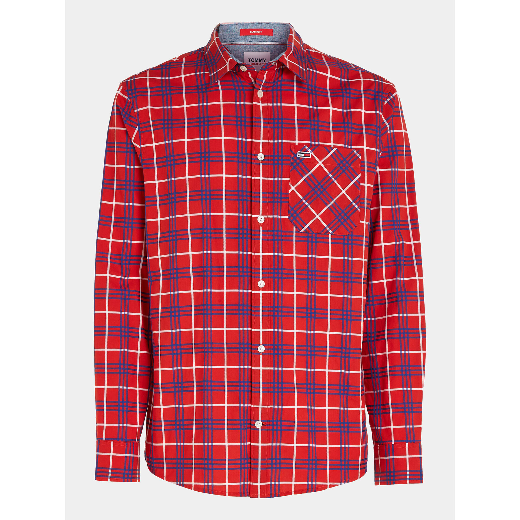 Tommy Jeans Риза Small Check DM0DM16608 Червен Regular Fit - Pepit.bg