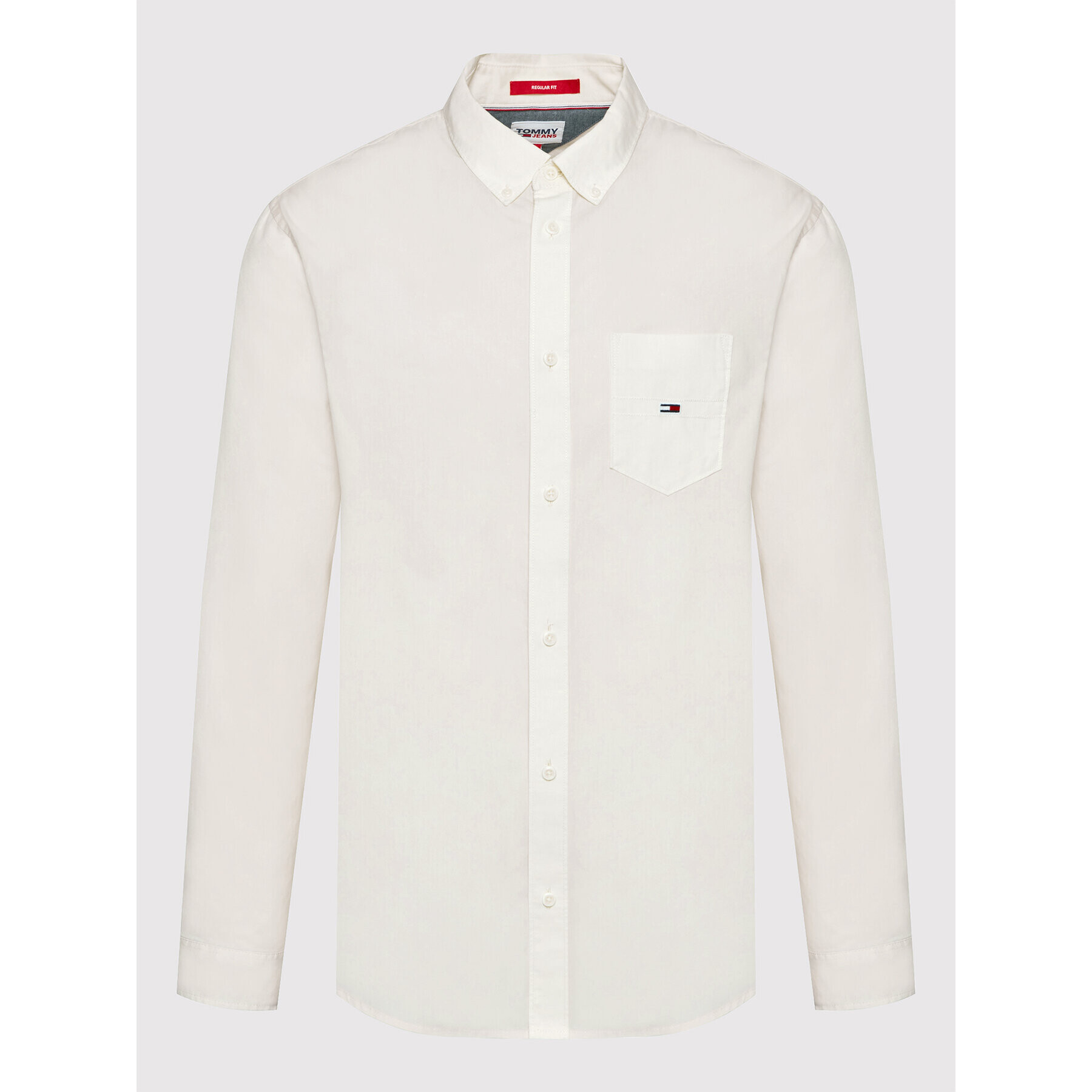 Tommy Jeans Риза Solid Poplin DM0DM12343 Бял Regular Fit - Pepit.bg