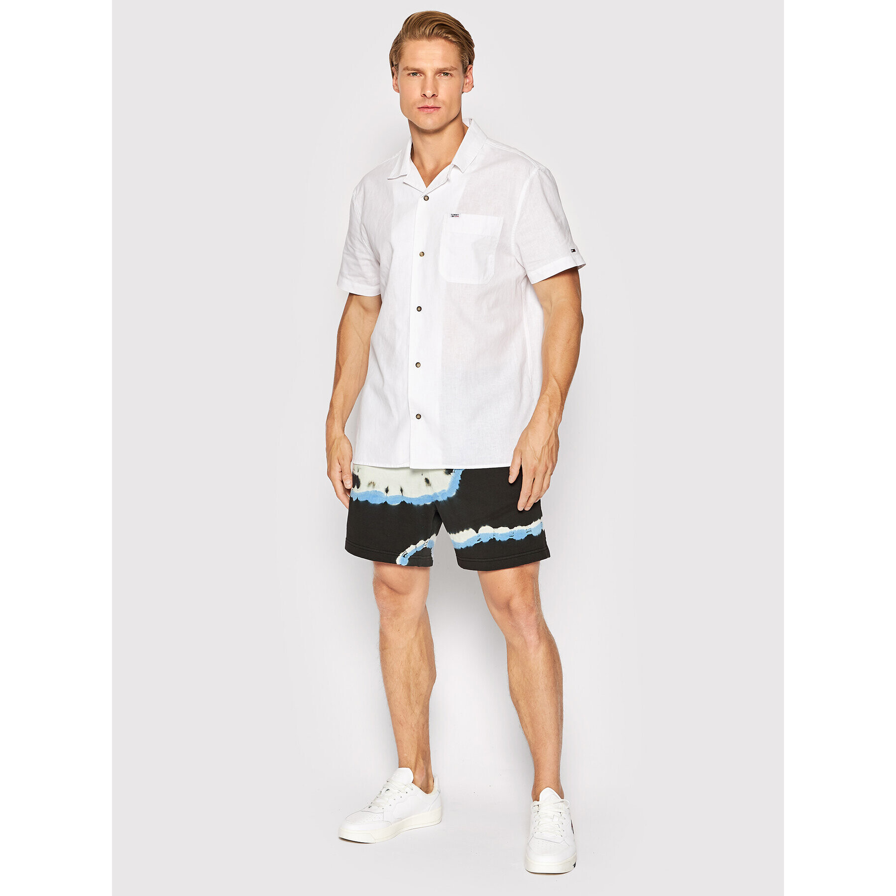 Tommy Jeans Риза Spring Linen Camp DM0DM12976 Бял Regular Fit - Pepit.bg