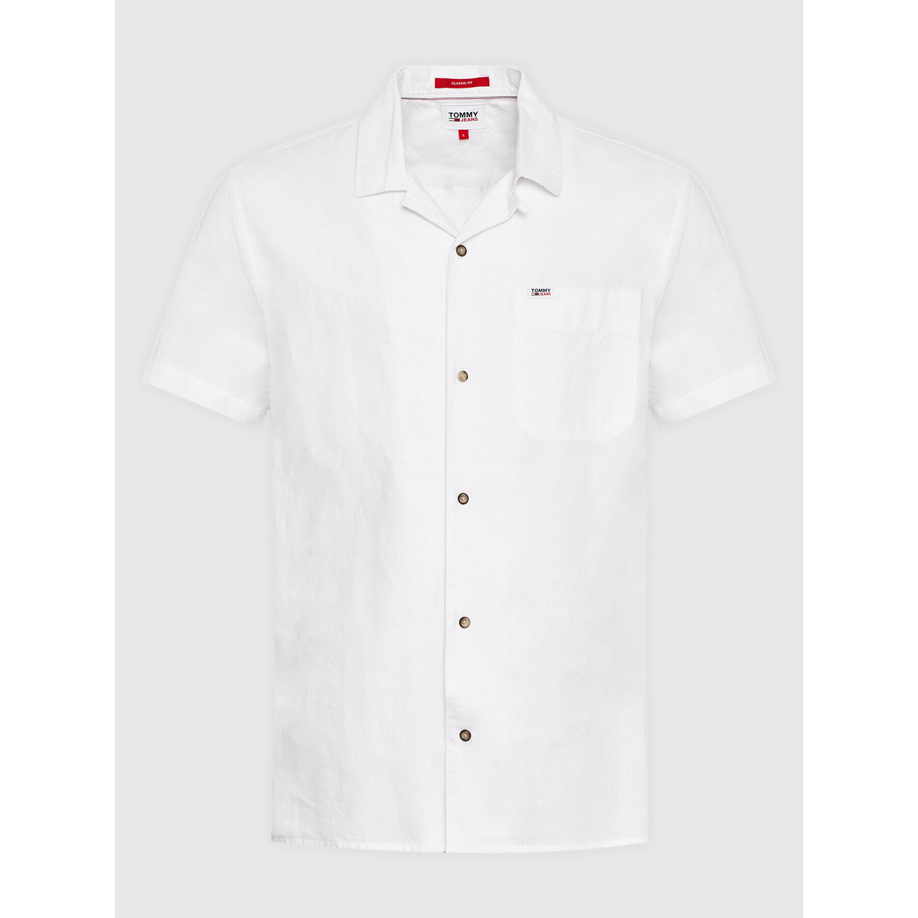 Tommy Jeans Риза Spring Linen Camp DM0DM12976 Бял Regular Fit - Pepit.bg