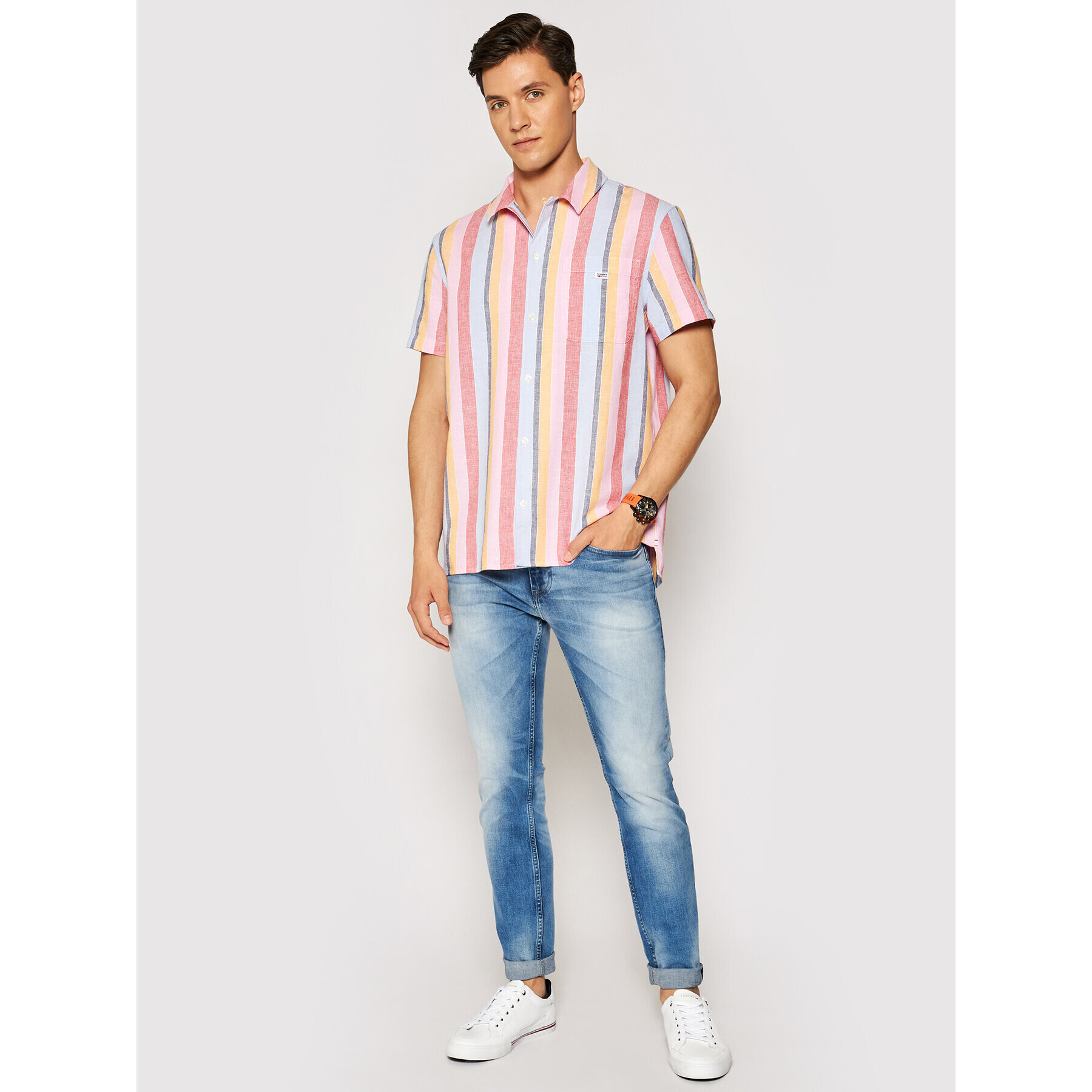 Tommy Jeans Риза Striped Camp DM0DM10145 Цветен Regular Fit - Pepit.bg