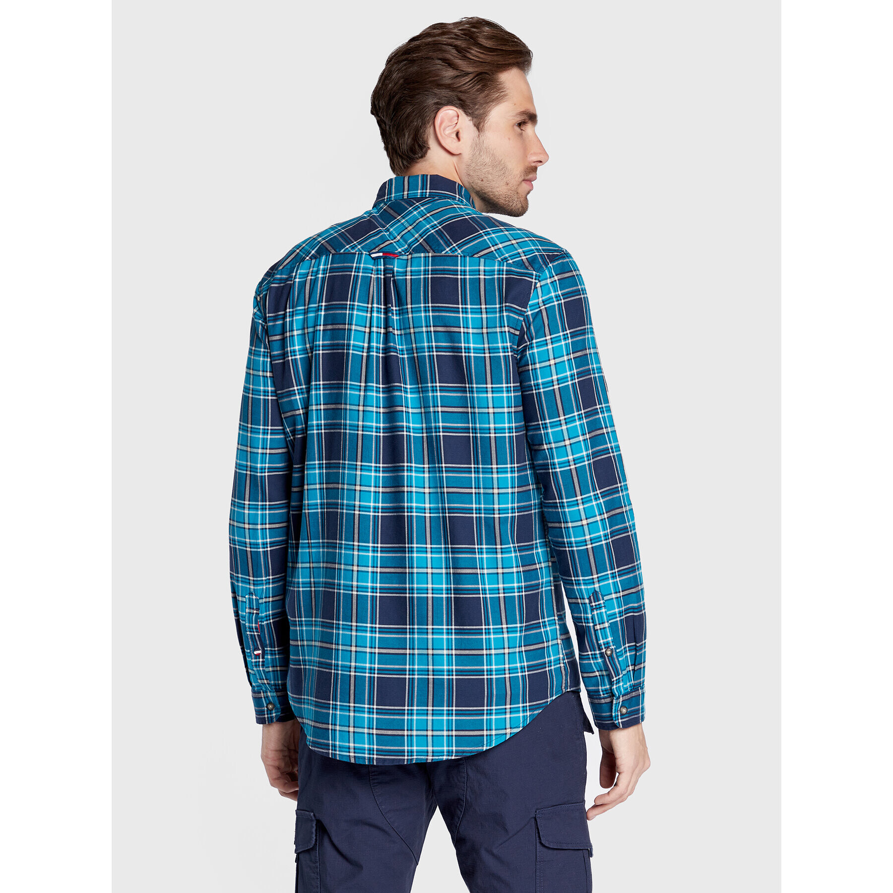 Tommy Jeans Риза Tjm Essential Check DM0DM14180 Син Regular Fit - Pepit.bg