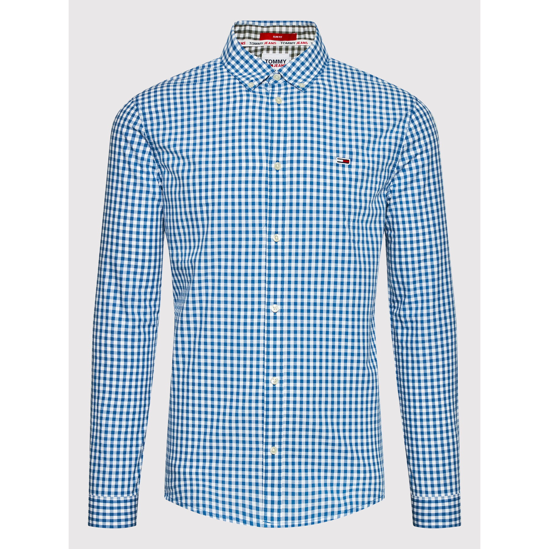 Tommy Jeans Риза Tjm Gingham DM0DM12974 Син Slim Fit - Pepit.bg