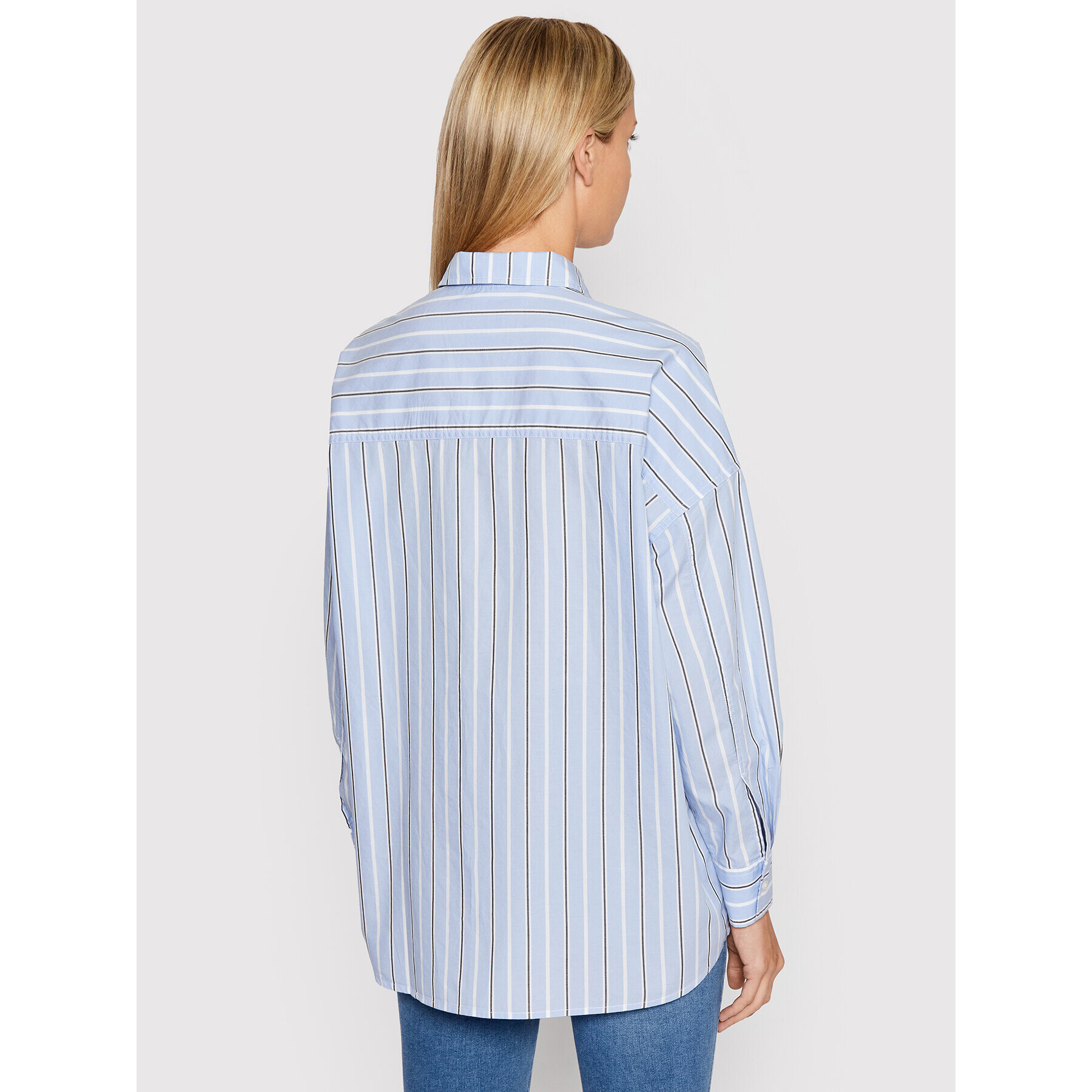 Tommy Jeans Риза Tjw Striped DW0DW11898 Син Oversize - Pepit.bg