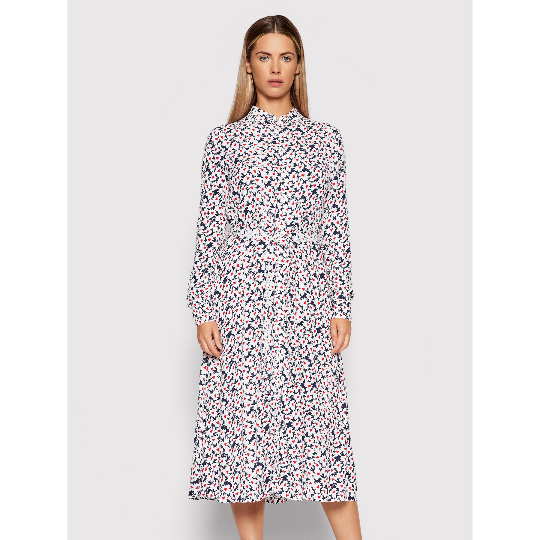 Tommy Jeans Рокля тип риза DW0DW10653 Бял Regular Fit - Pepit.bg