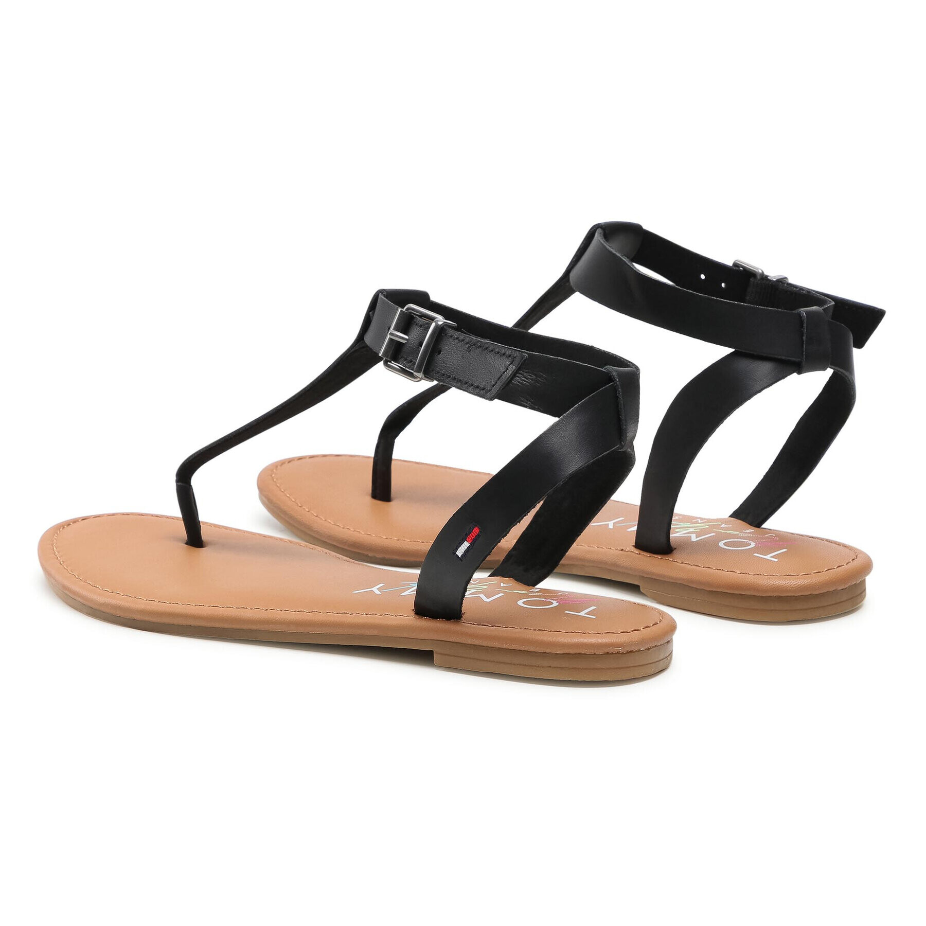 Tommy Jeans Сандали Essential Toe Post Flat Sandal EN0EN01316 Черен - Pepit.bg