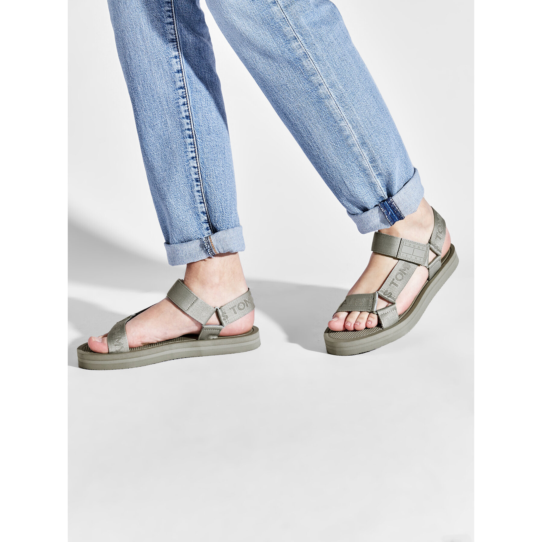 Tommy Jeans Сандали Eva Sandal EM0EM00976 Зелен - Pepit.bg