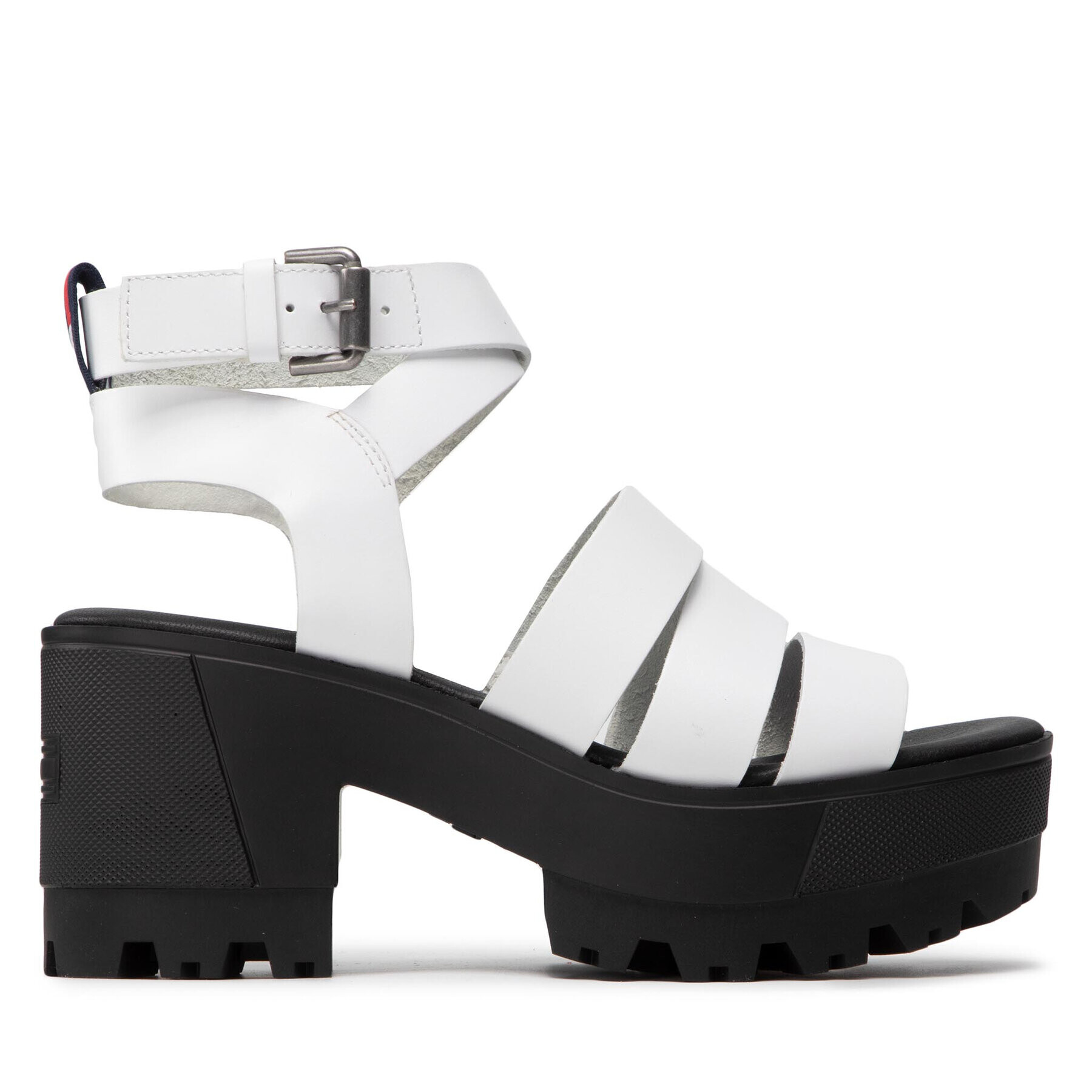 Tommy Jeans Сандали Heeled leather Sandal EN0EN01803 Бял - Pepit.bg