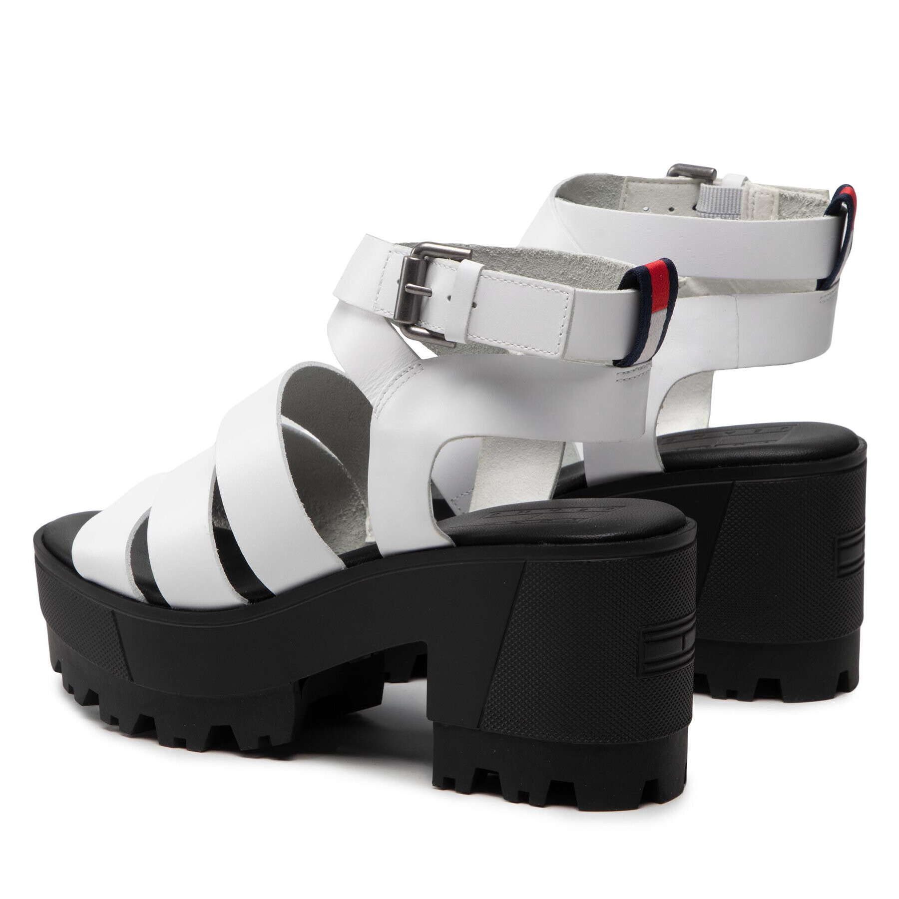 Tommy Jeans Сандали Heeled leather Sandal EN0EN01803 Бял - Pepit.bg