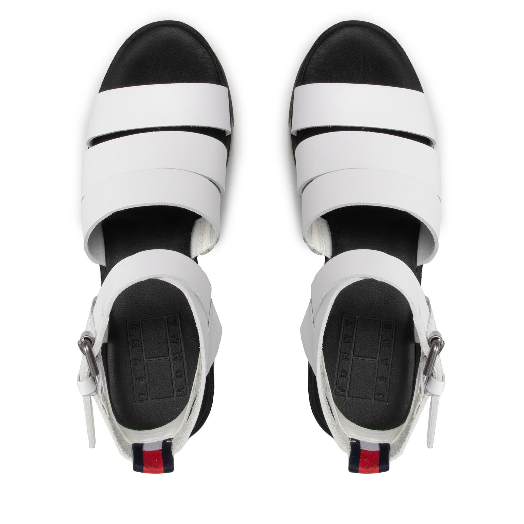 Tommy Jeans Сандали Heeled leather Sandal EN0EN01803 Бял - Pepit.bg