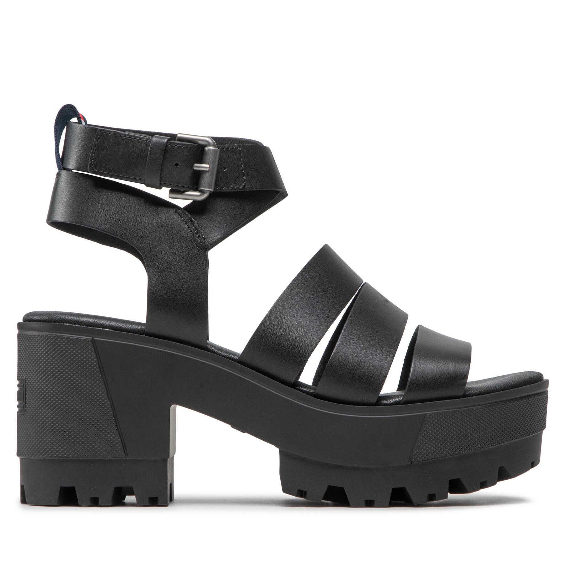 Tommy Jeans Сандали Heeled Leather Sandal EN0EN01803 Черен - Pepit.bg