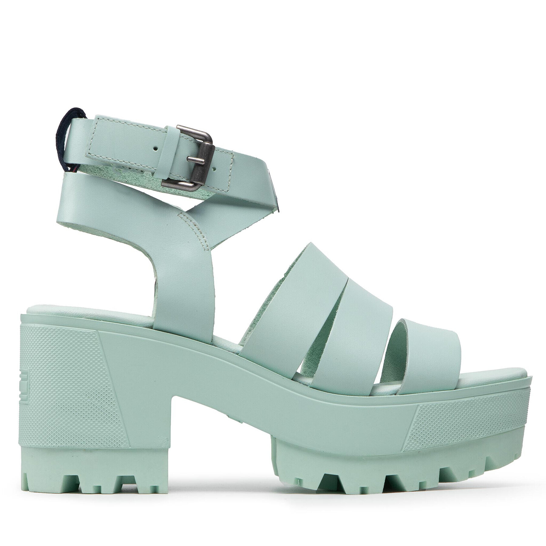 Tommy Jeans Сандали Heeled Leather Sandal EN0EN01803 Син - Pepit.bg