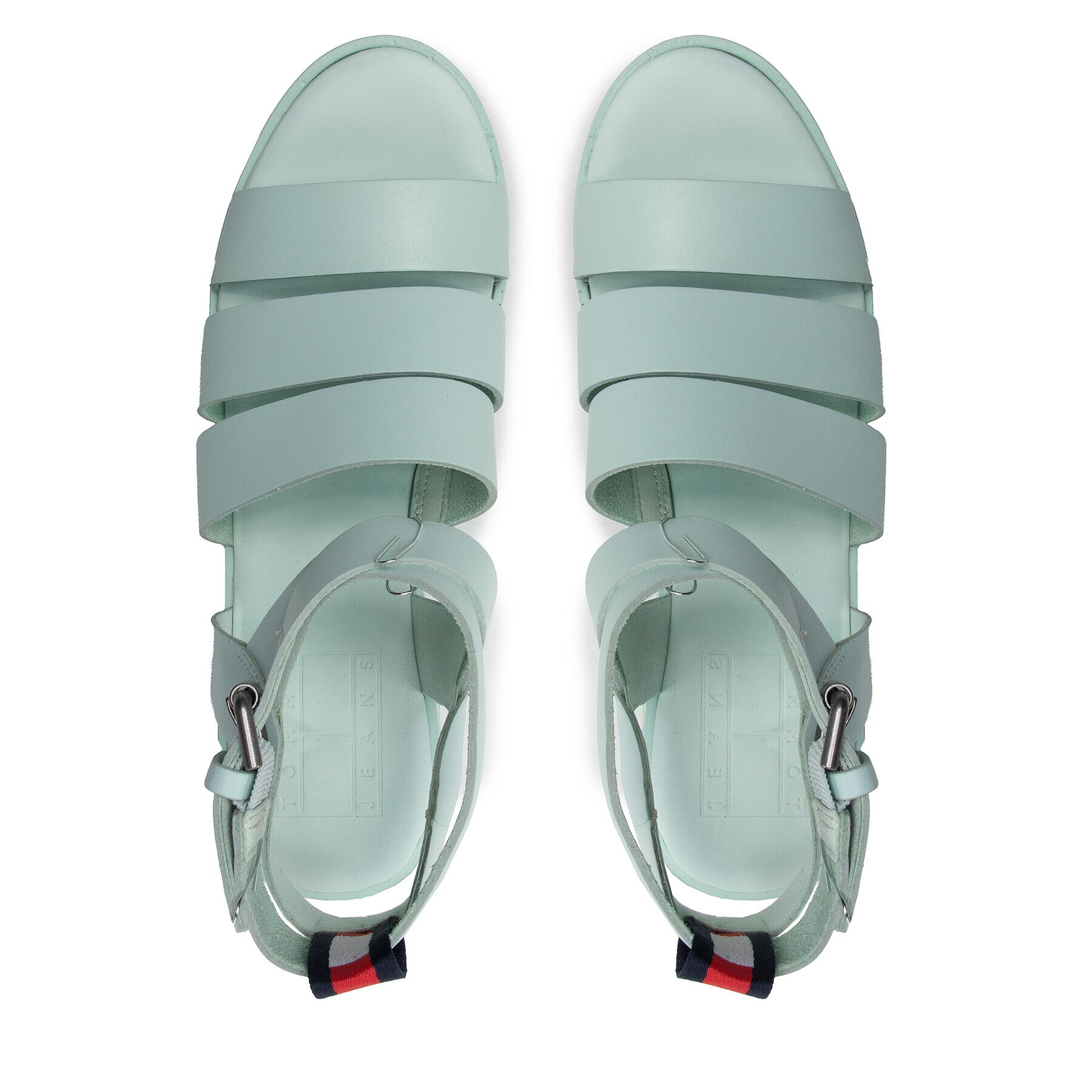 Tommy Jeans Сандали Heeled Leather Sandal EN0EN01803 Син - Pepit.bg