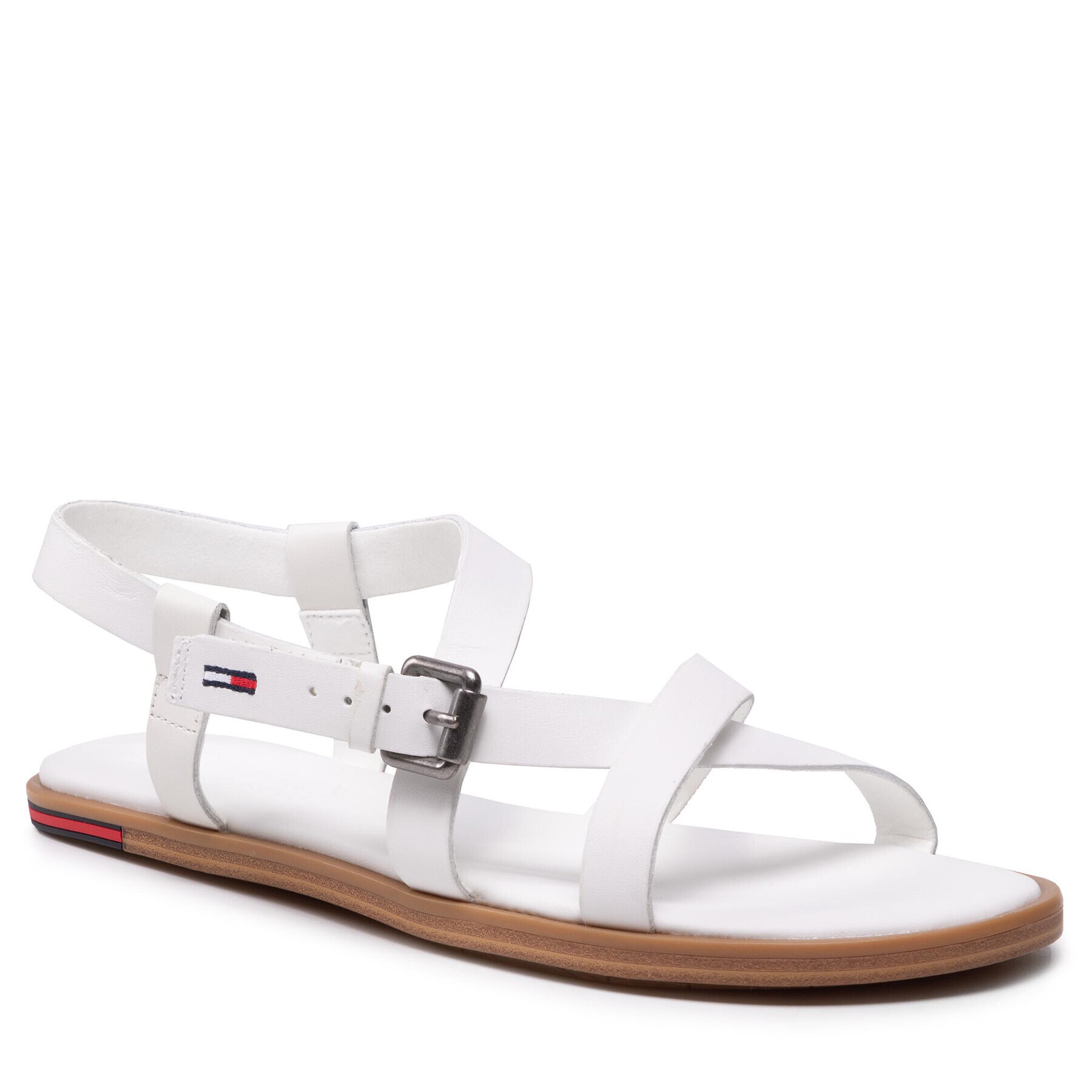 Tommy Jeans Сандали Leather Sandal EN0EN01809 Бял - Pepit.bg