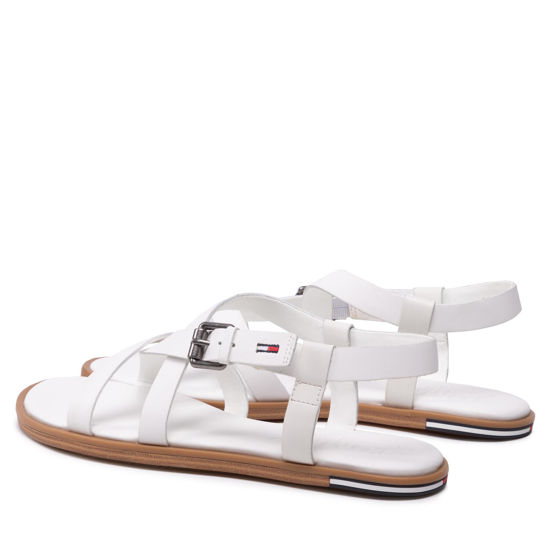 Tommy Jeans Сандали Leather Sandal EN0EN01809 Бял - Pepit.bg