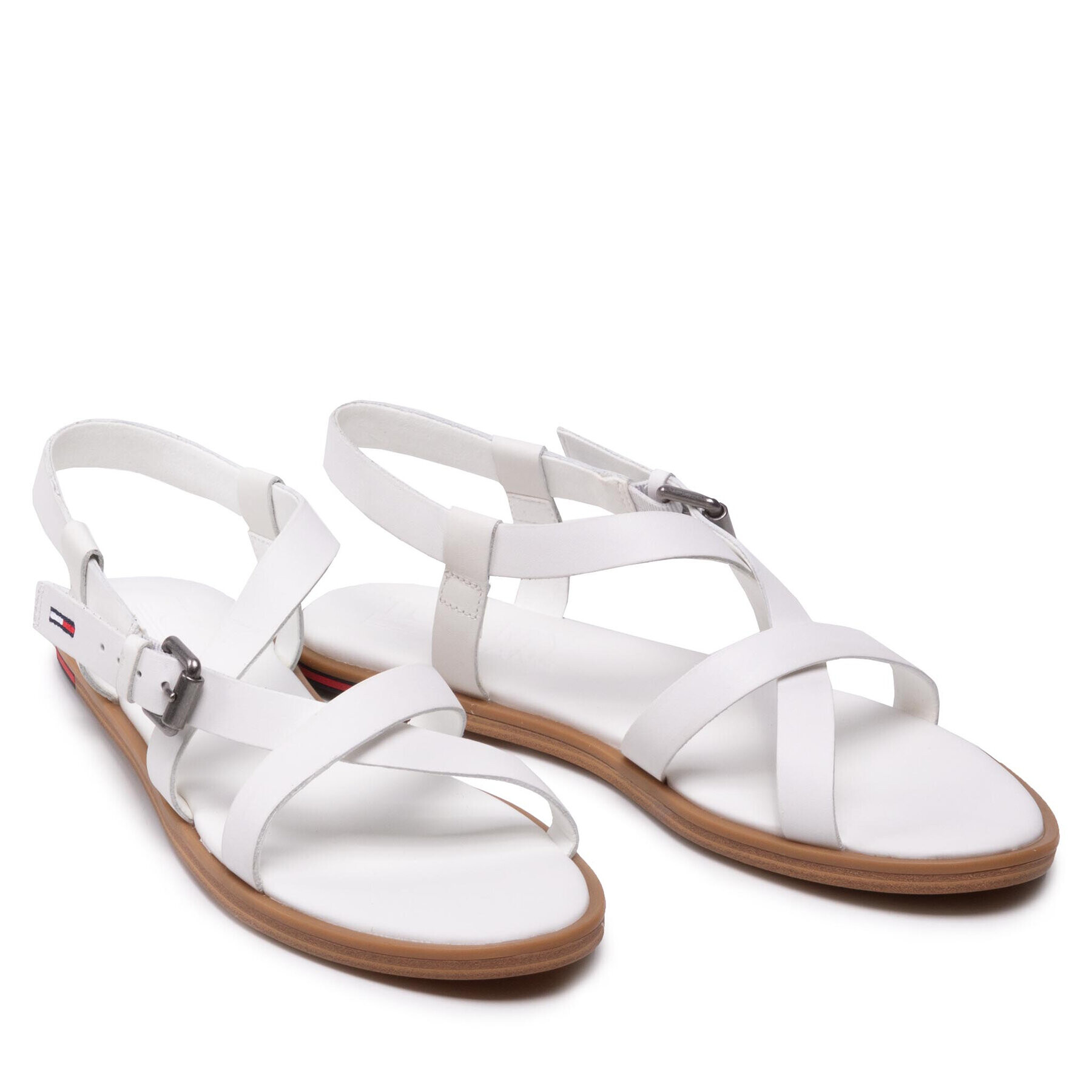 Tommy Jeans Сандали Leather Sandal EN0EN01809 Бял - Pepit.bg