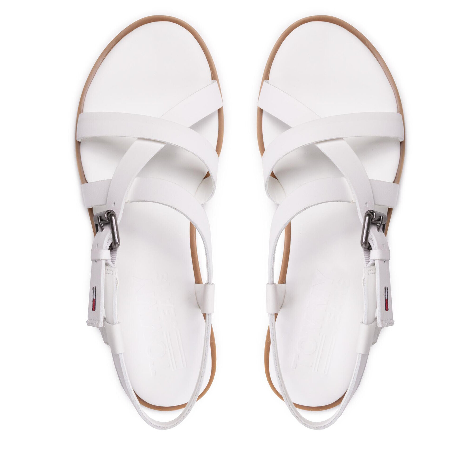 Tommy Jeans Сандали Leather Sandal EN0EN01809 Бял - Pepit.bg
