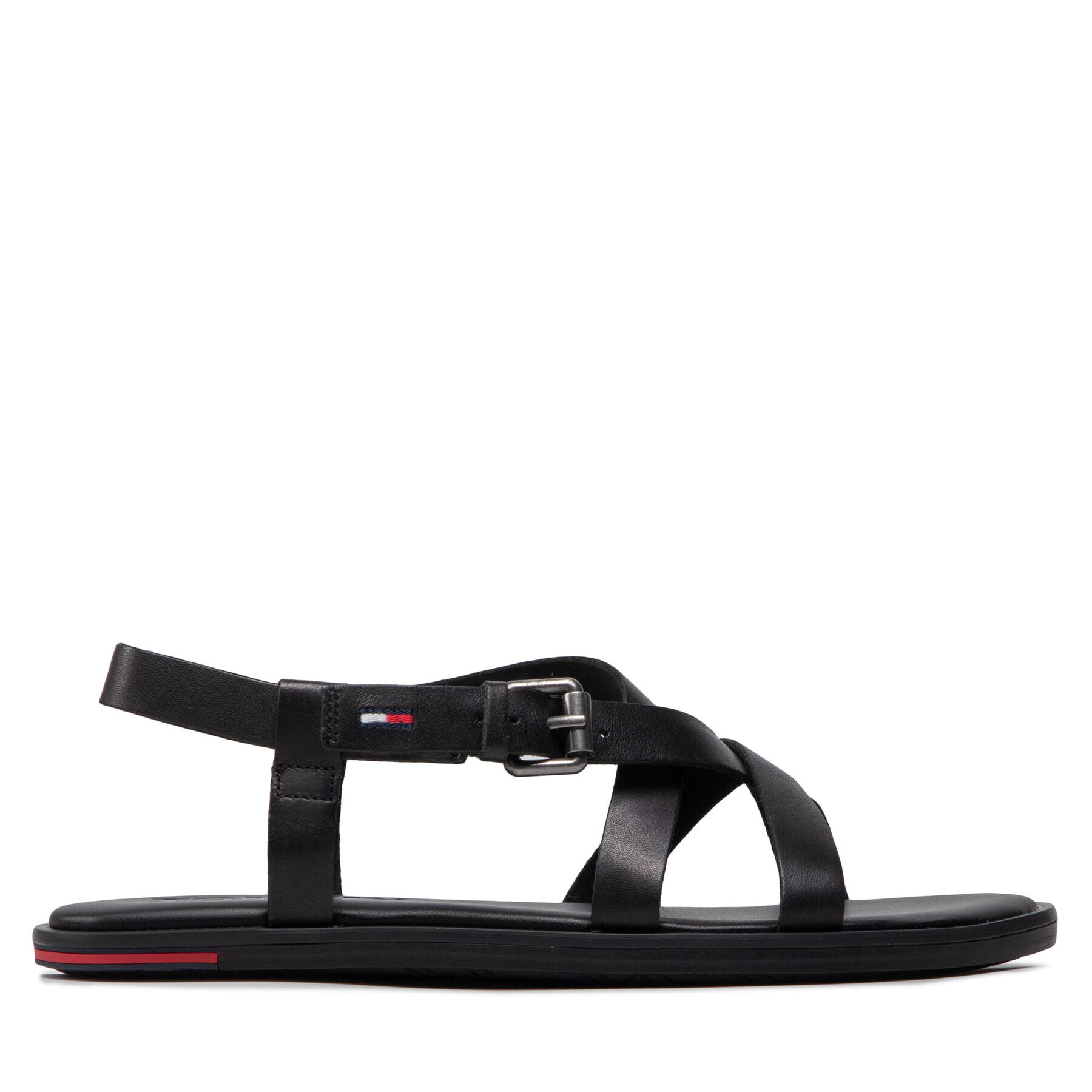 Tommy Jeans Сандали Leather Sandal EN0EN01809 Черен - Pepit.bg