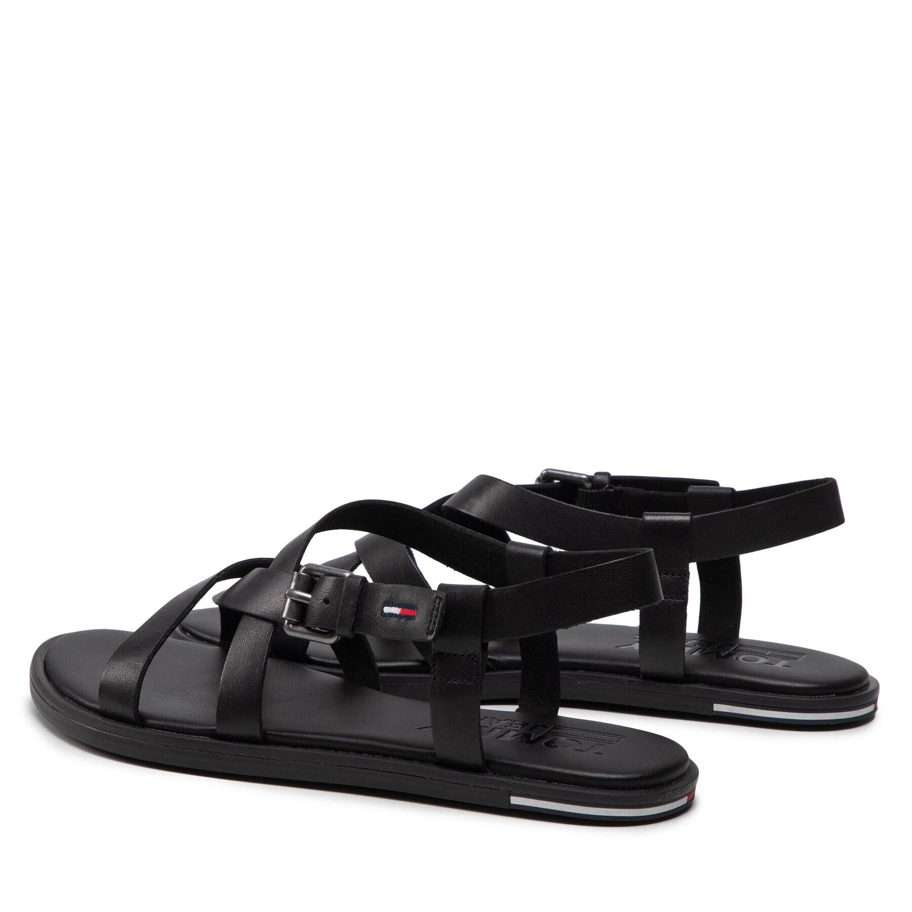 Tommy Jeans Сандали Leather Sandal EN0EN01809 Черен - Pepit.bg