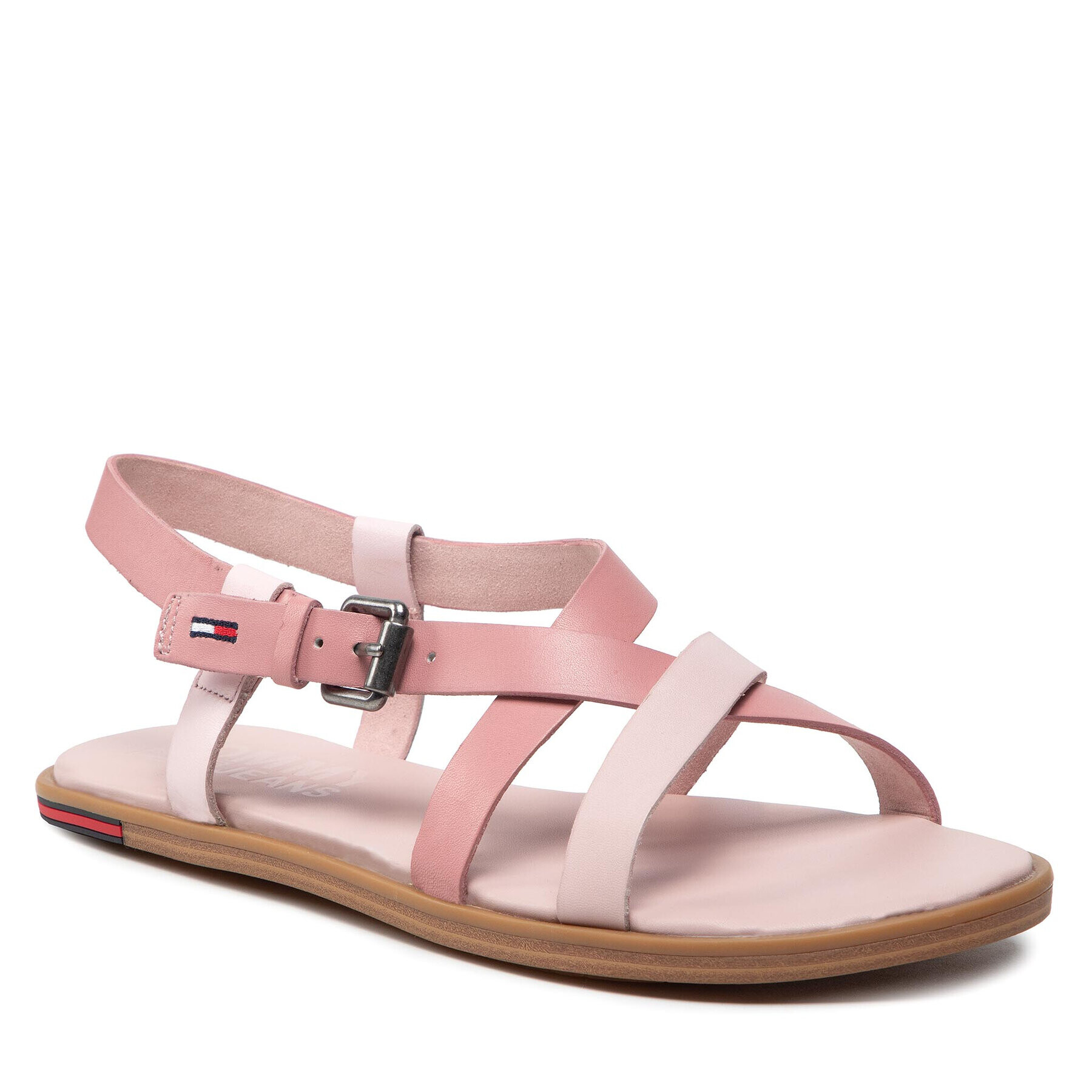 Tommy Jeans Сандали Leather Sandal EN0EN01809 Розов - Pepit.bg