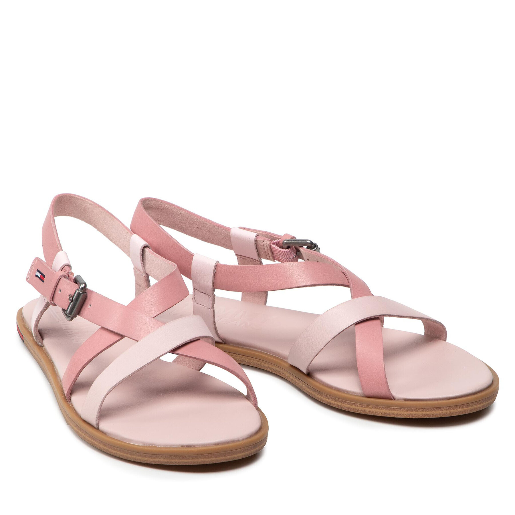 Tommy Jeans Сандали Leather Sandal EN0EN01809 Розов - Pepit.bg