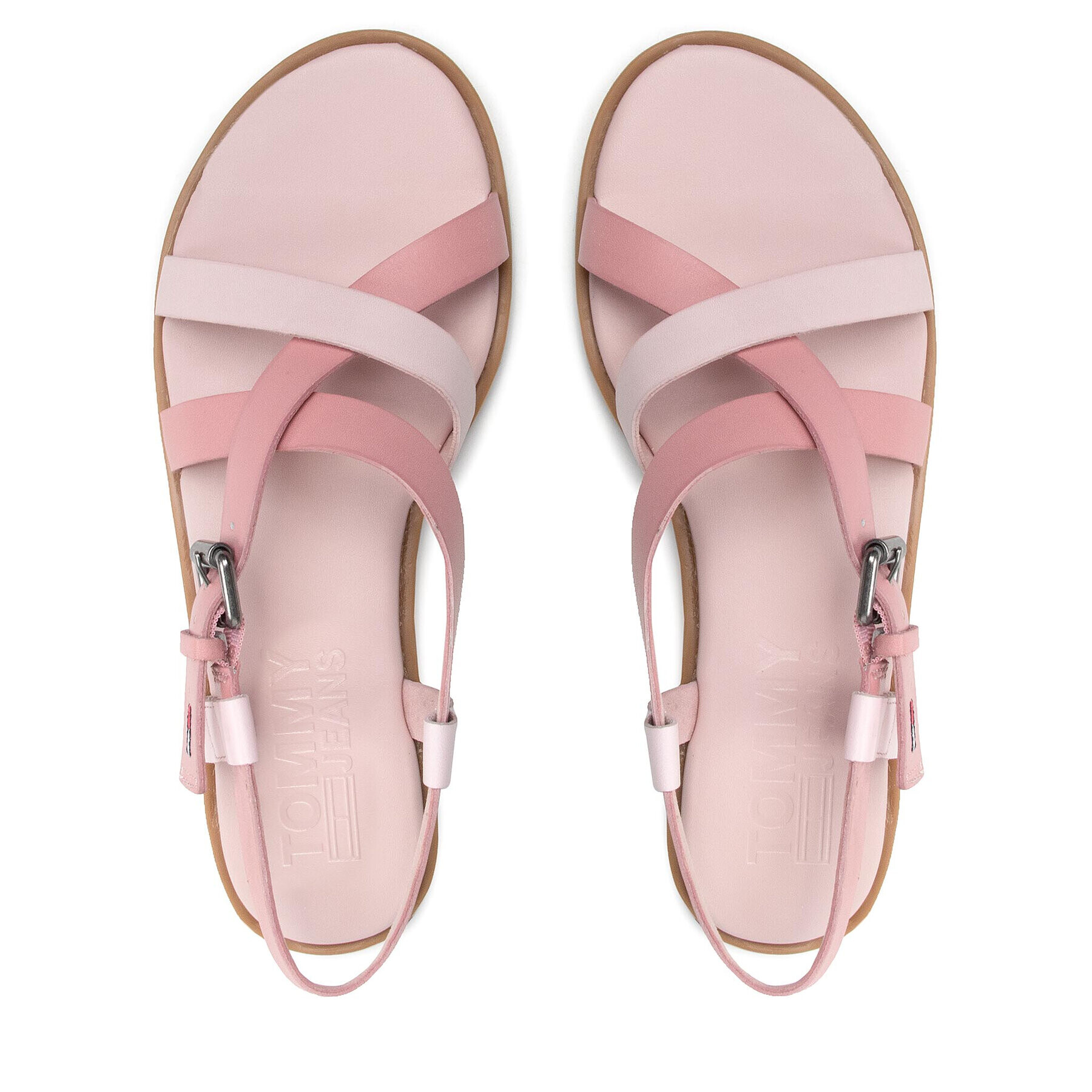 Tommy Jeans Сандали Leather Sandal EN0EN01809 Розов - Pepit.bg