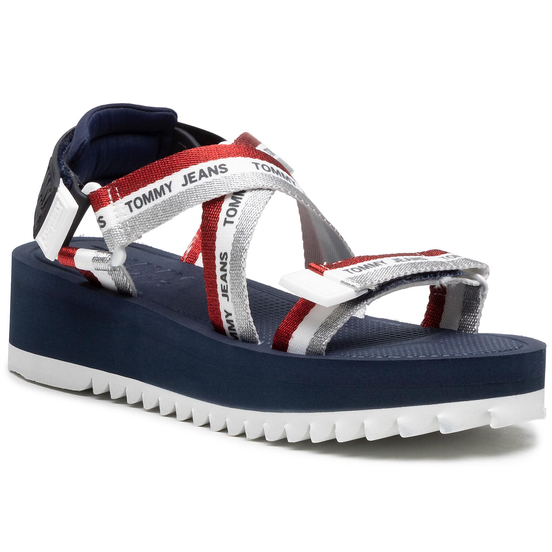 Tommy Jeans Сандали Lurex Webbing Strappy Sandal EN0EN01325 Цветен - Pepit.bg