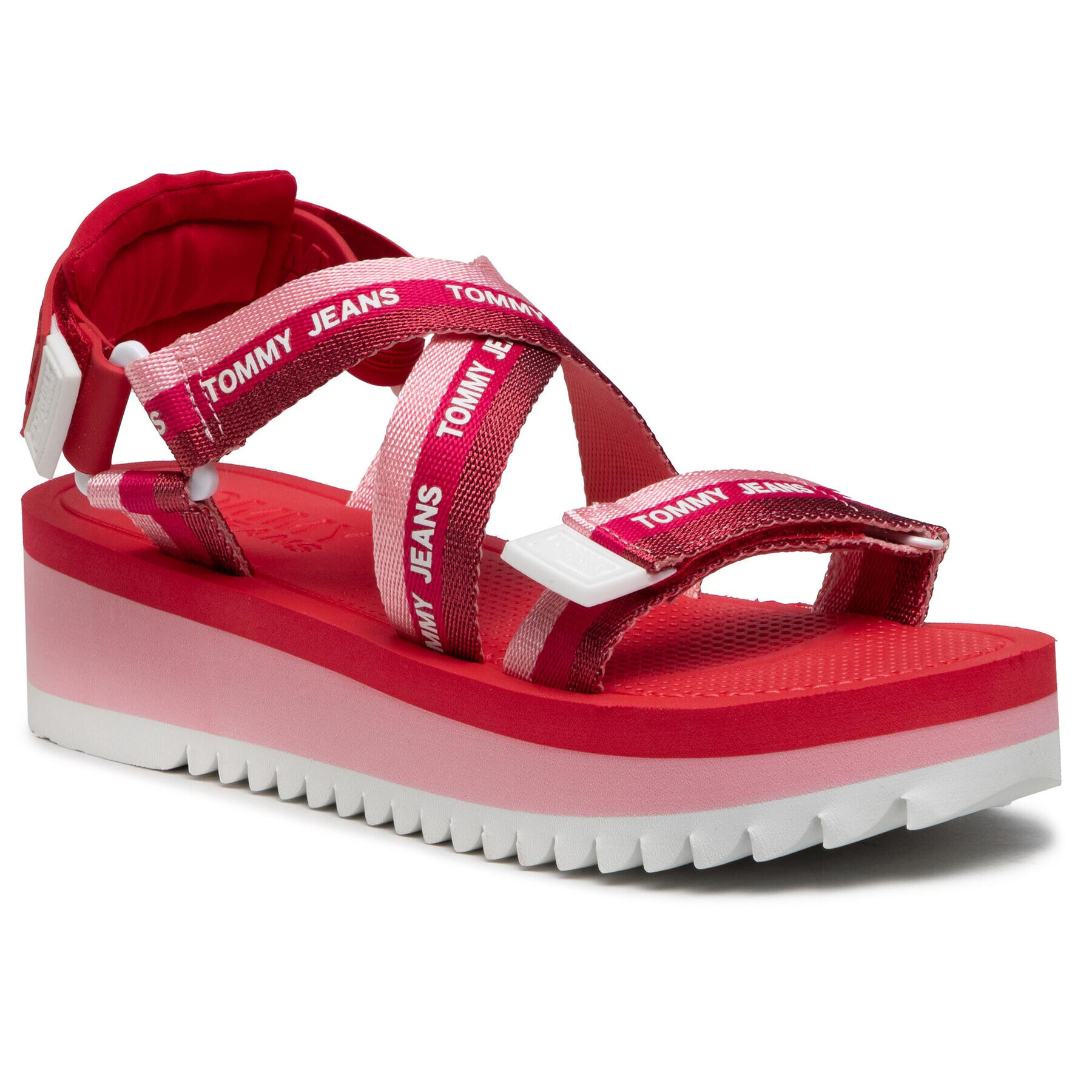 Tommy Jeans Сандали Lurex Webbing Strappy Sandal EN0EN01325 Розов - Pepit.bg