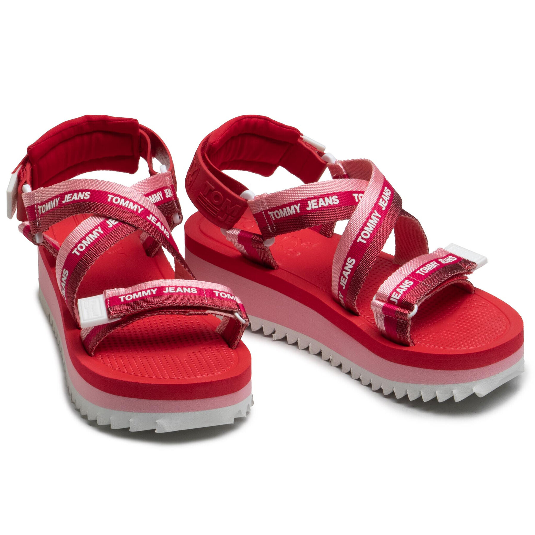 Tommy Jeans Сандали Lurex Webbing Strappy Sandal EN0EN01325 Розов - Pepit.bg