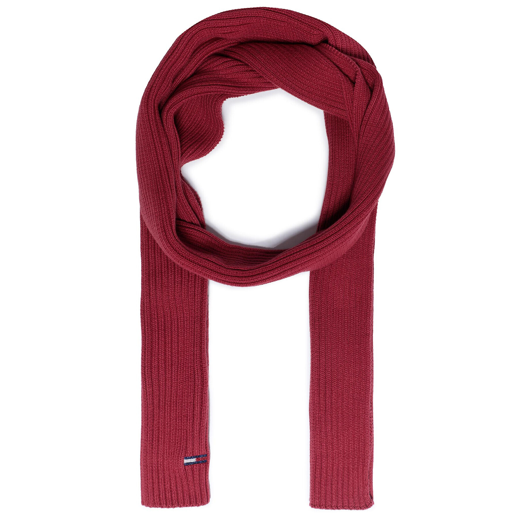 Tommy Jeans Шал Tjw Basic Flag Rib Scarf AW0AW09008 Бордо - Pepit.bg