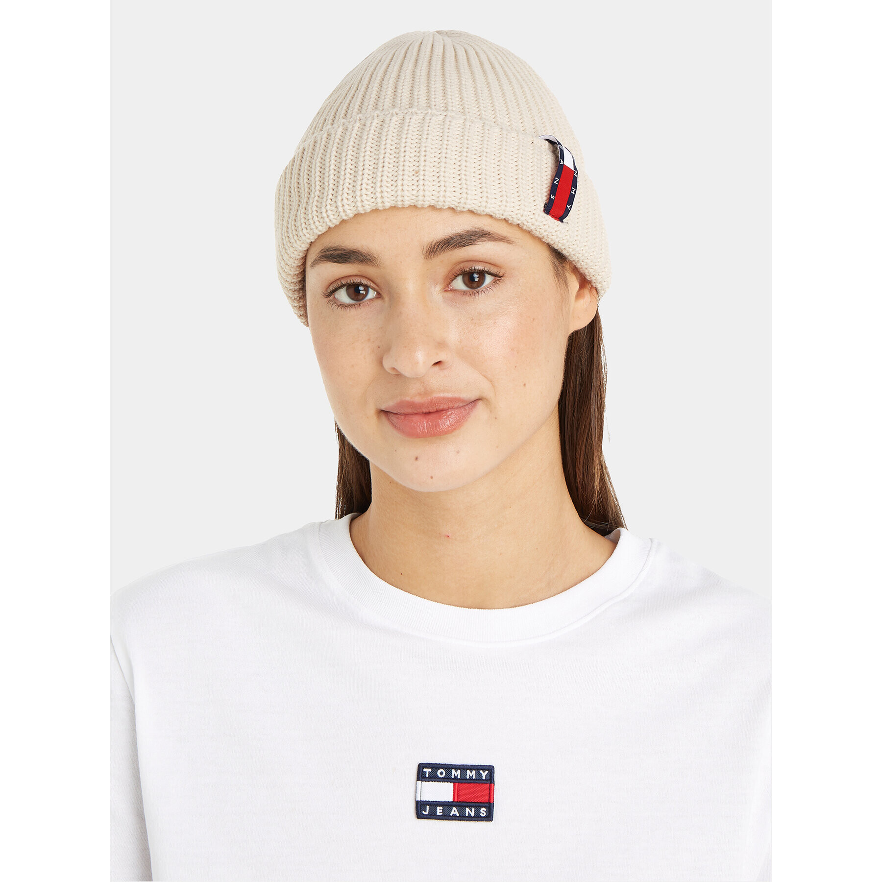 Tommy Jeans Шапка Im Tju Unisex Beanie AU0AU01808 Бежов - Pepit.bg