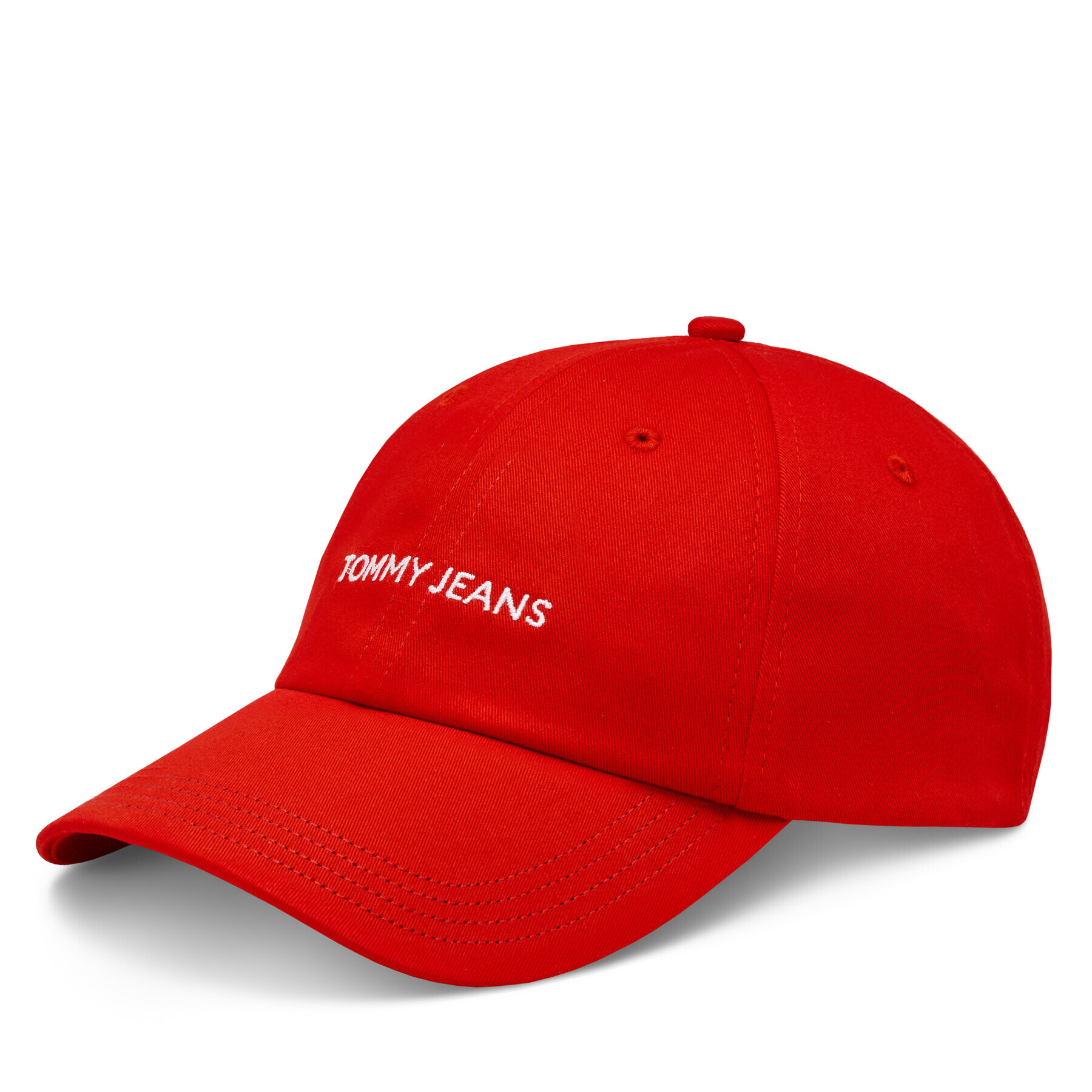 Tommy Jeans Шапка с козирка Linear Logo AM0AM12024 Червен - Pepit.bg