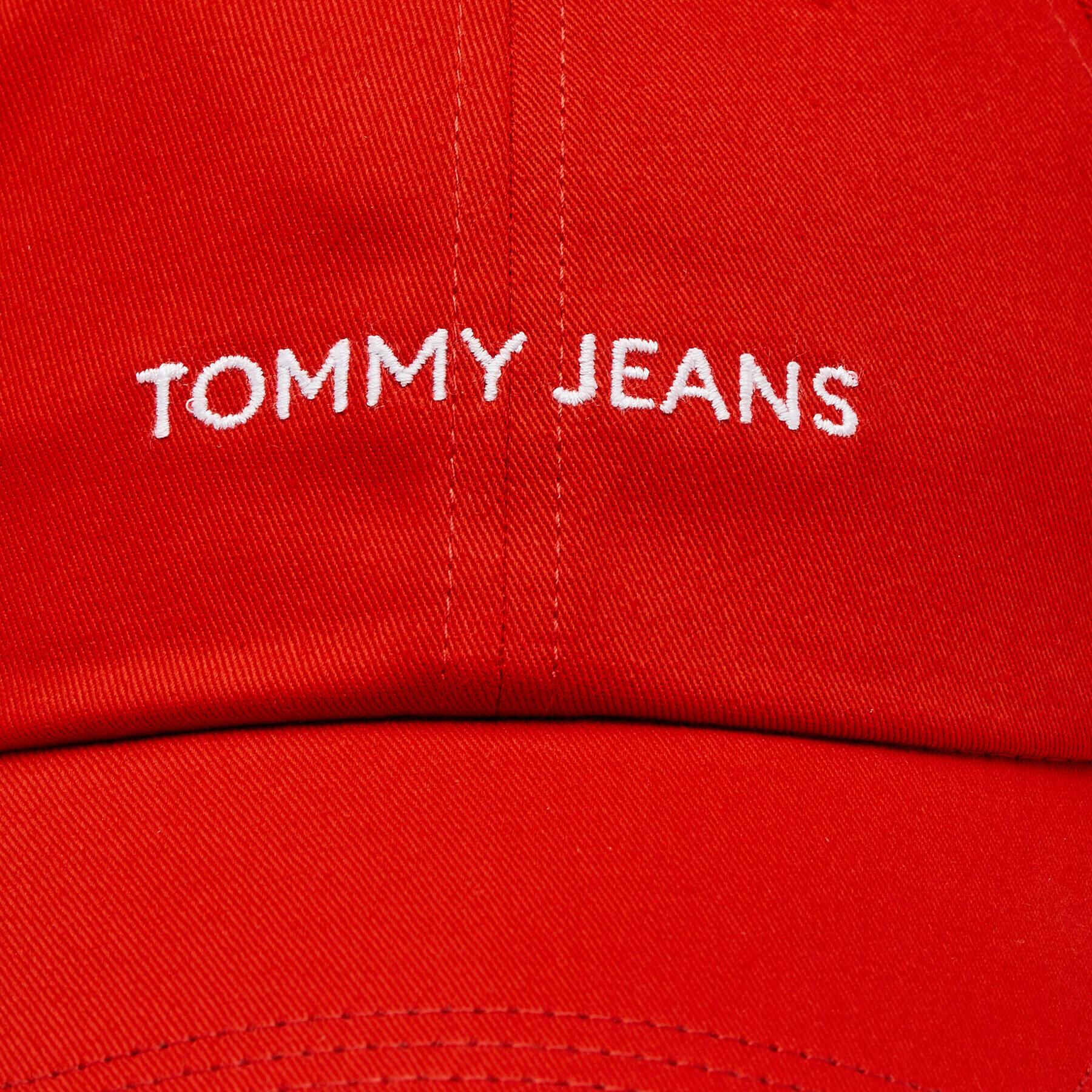 Tommy Jeans Шапка с козирка Linear Logo AM0AM12024 Червен - Pepit.bg