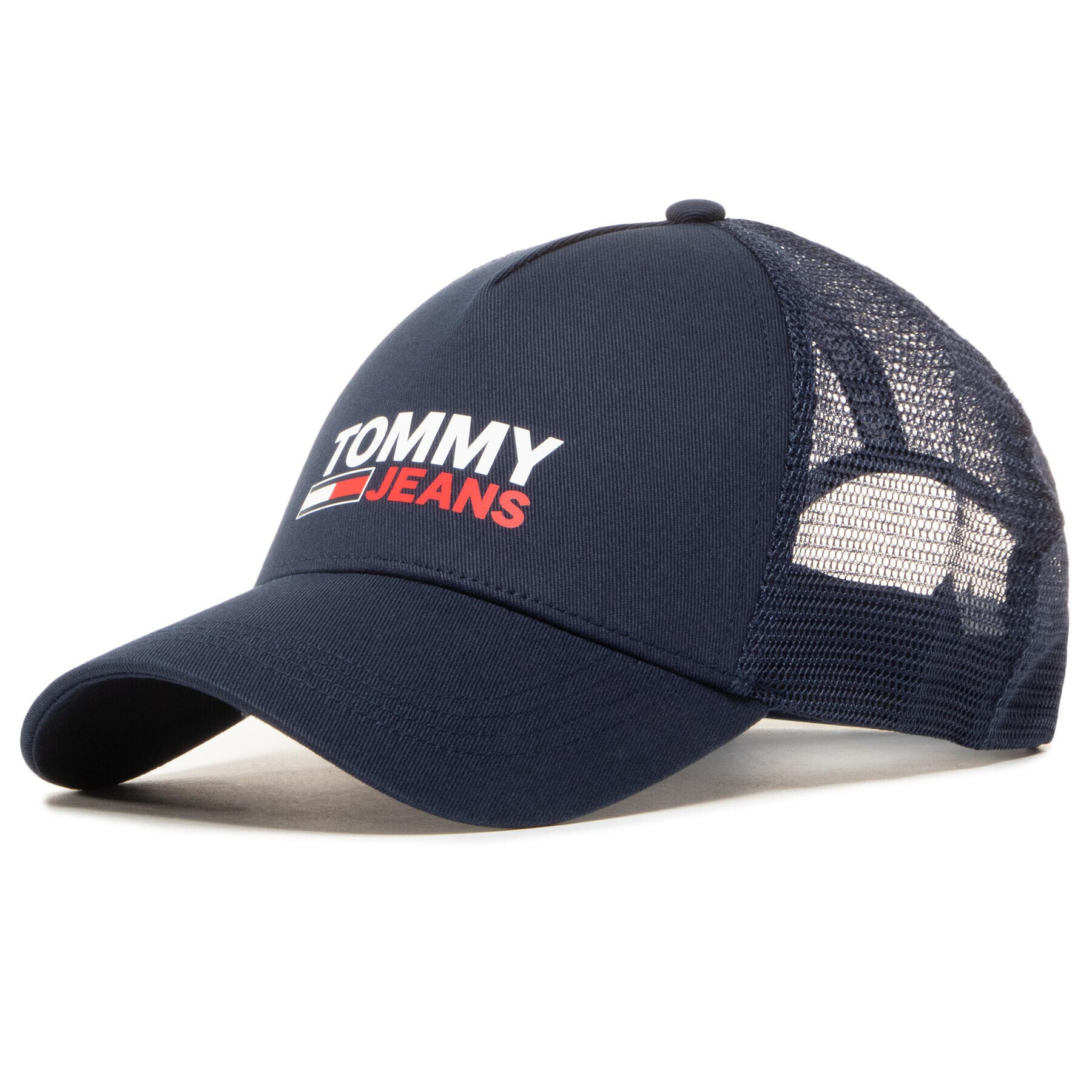 Tommy Jeans Шапка с козирка Tjm Logo Trucker Cap AM0AM07017 Тъмносин - Pepit.bg