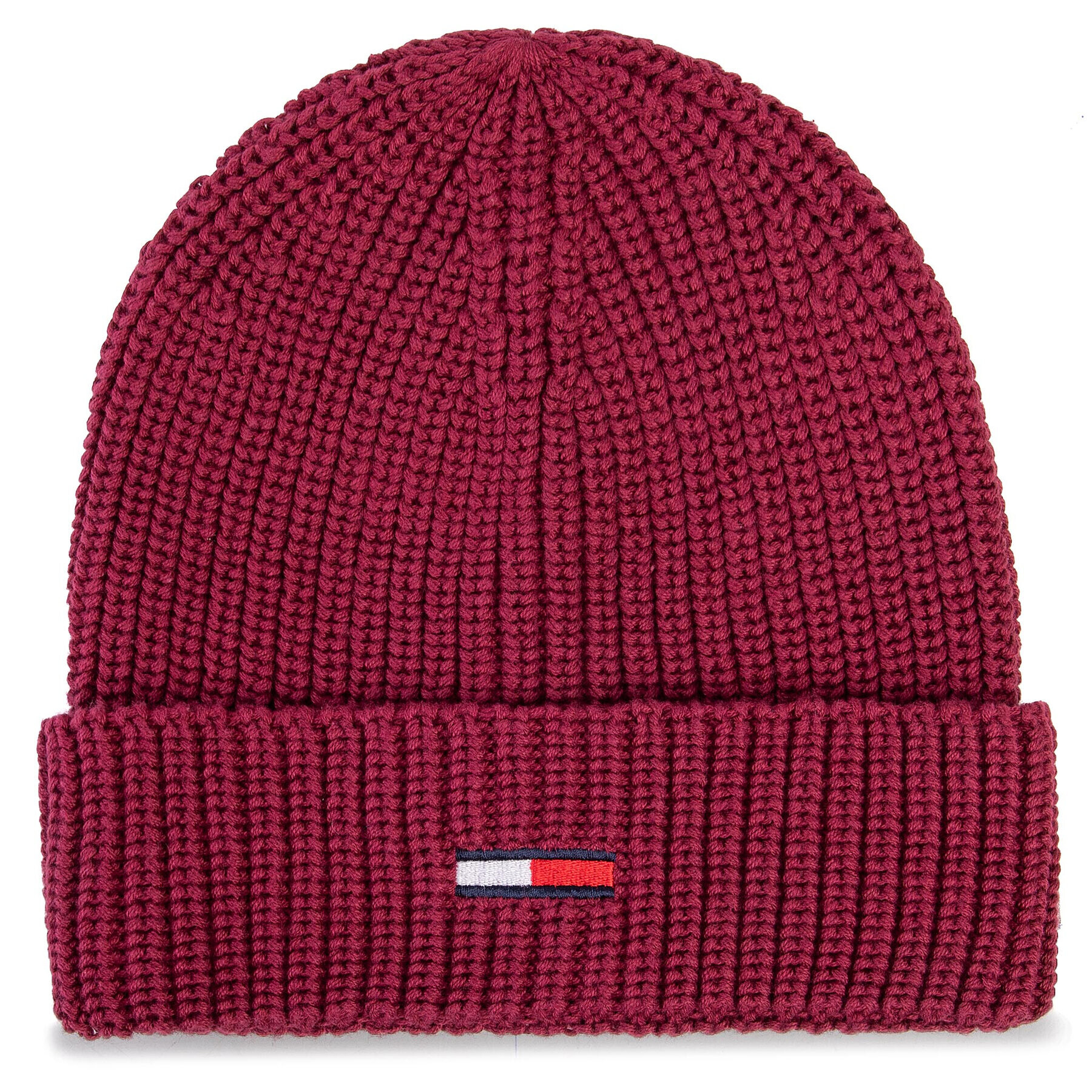 Tommy Jeans Шапка Tjw Basic Flag Rib Beanie AW0AW07223 Бордо - Pepit.bg