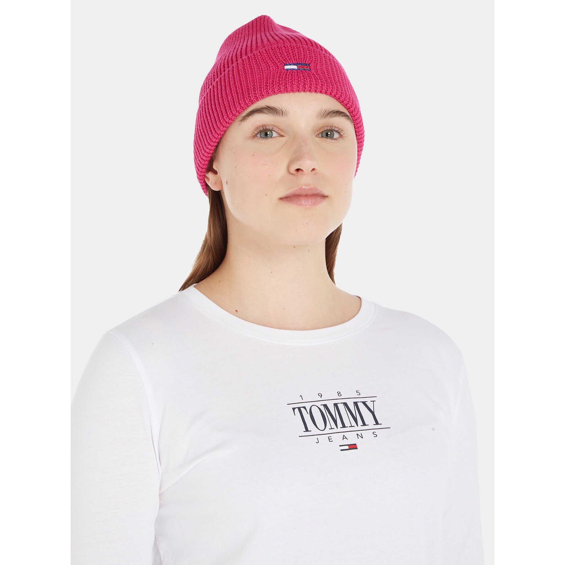 Tommy Jeans Шапка Tjw Flag Beanie AW0AW15474 Розов - Pepit.bg