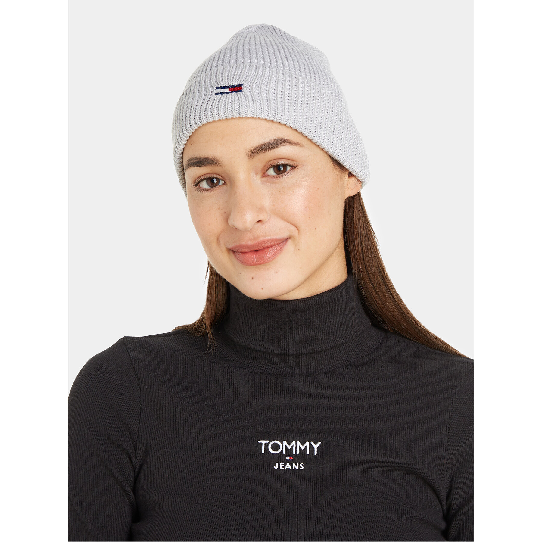 Tommy Jeans Шапка Tjw Flag Beanie AW0AW15474 Сив - Pepit.bg