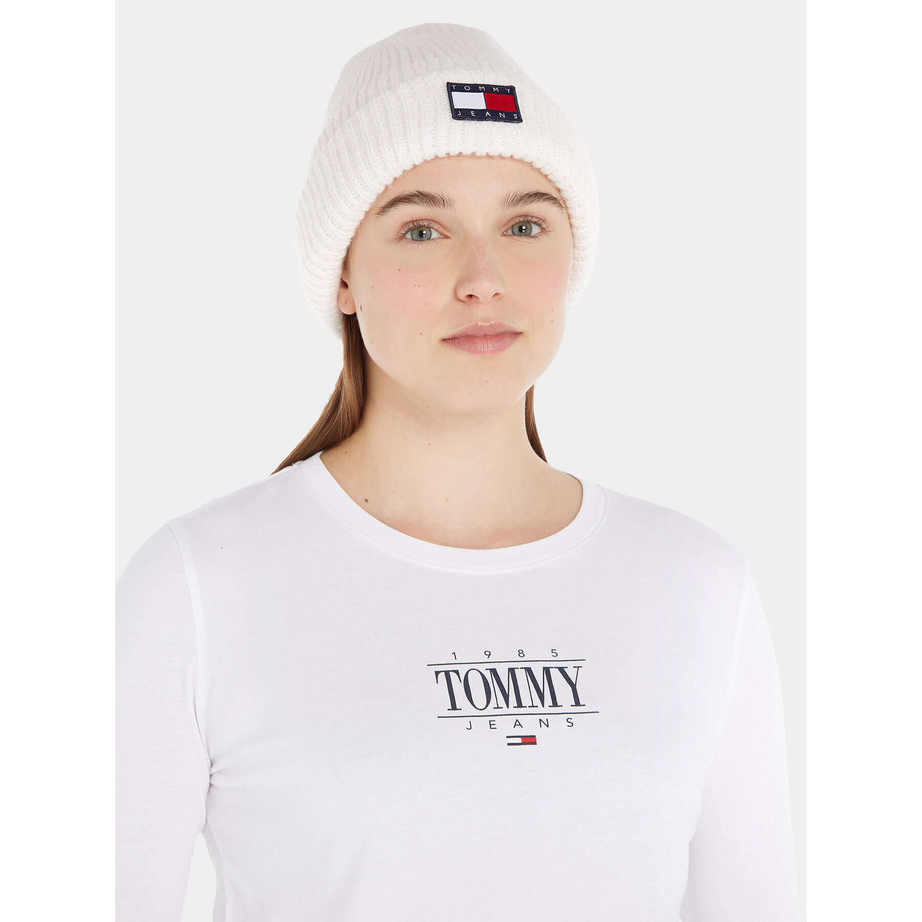 Tommy Jeans Шапка Tjw Soft Ready Beanie AW0AW15464 Екрю - Pepit.bg