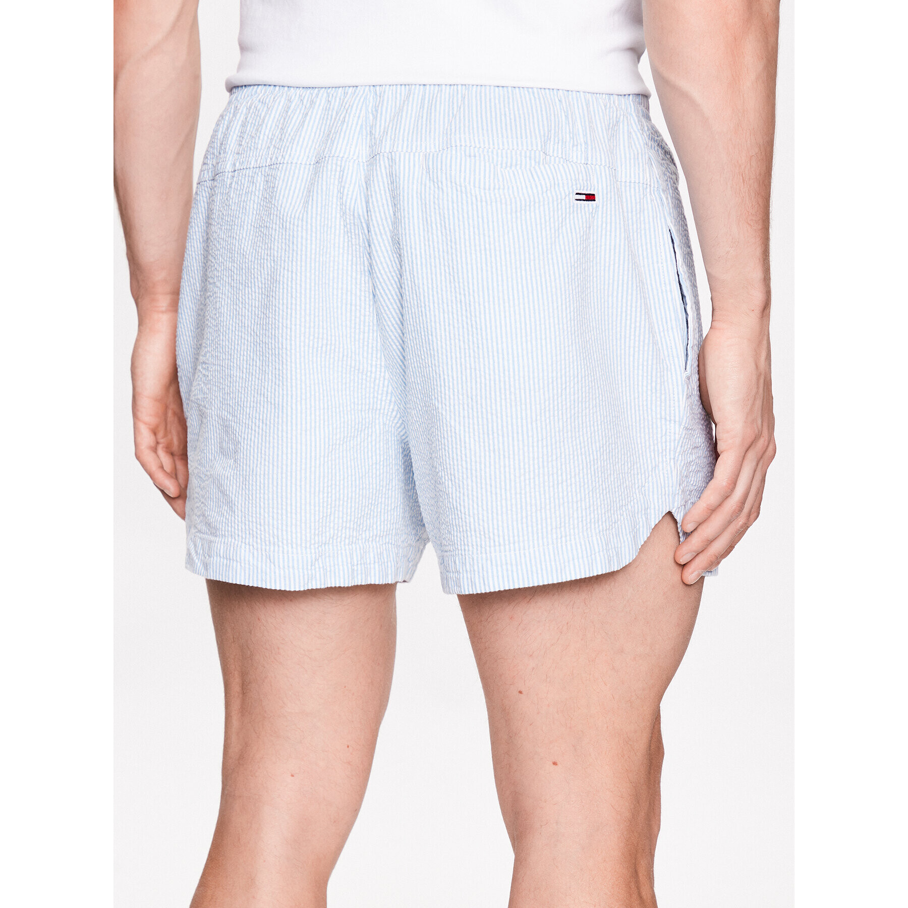 Tommy Jeans Шорти от плат Seersucker DM0DM16294 Син Regular Fit - Pepit.bg
