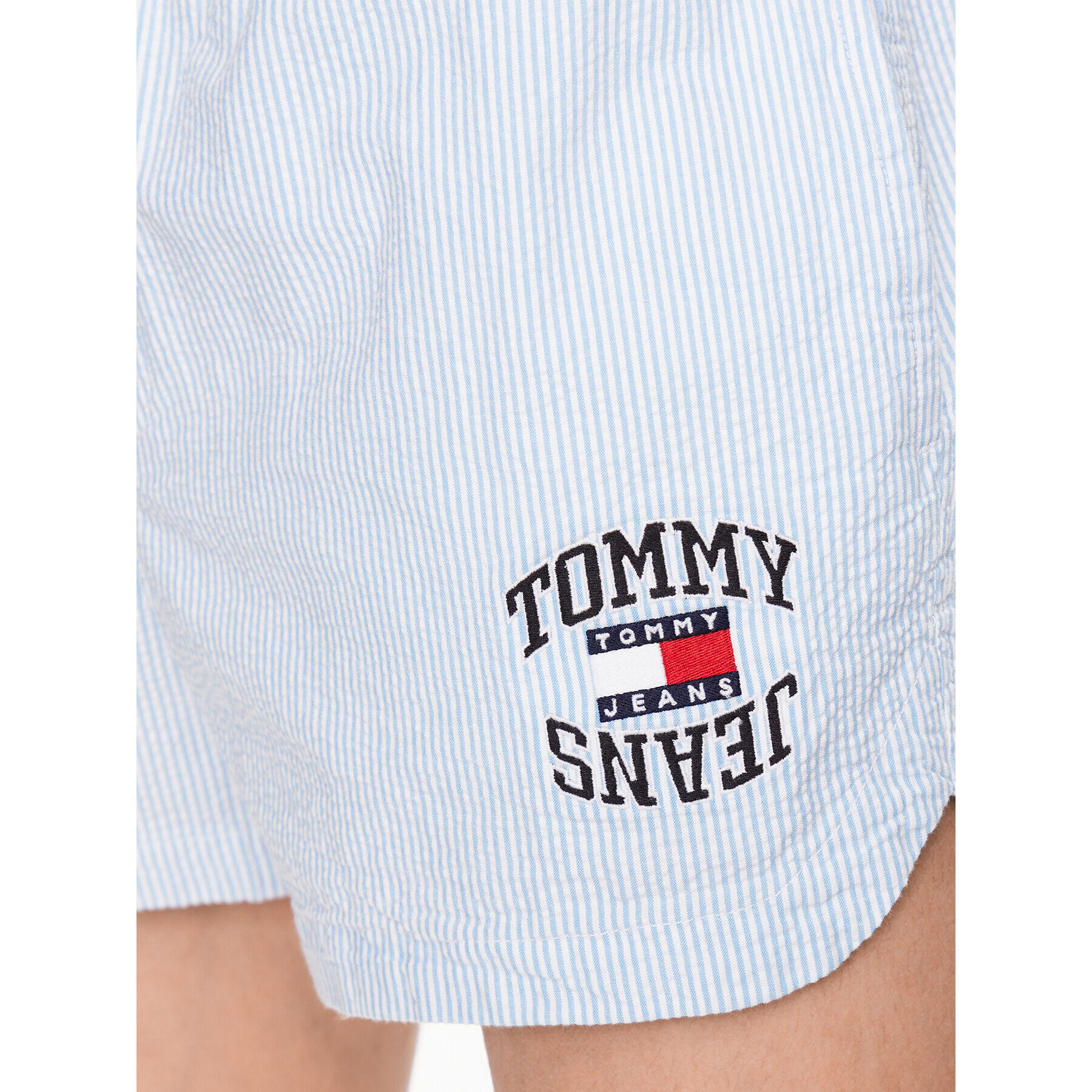 Tommy Jeans Шорти от плат Seersucker DM0DM16294 Син Regular Fit - Pepit.bg