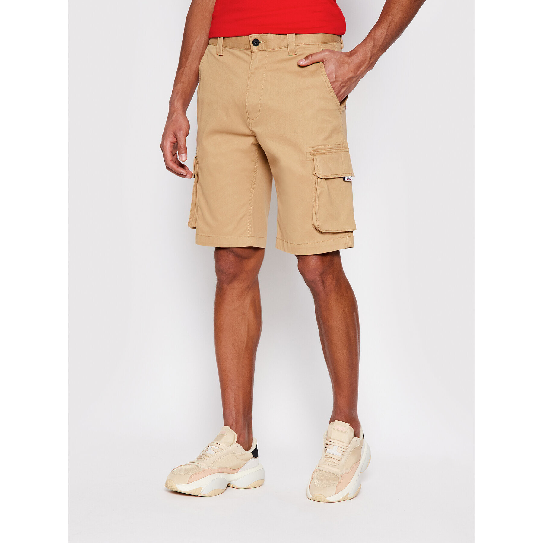 Tommy Jeans Шорти от плат Washed Cargo DM0DM11078 Бежов Regular Fit - Pepit.bg