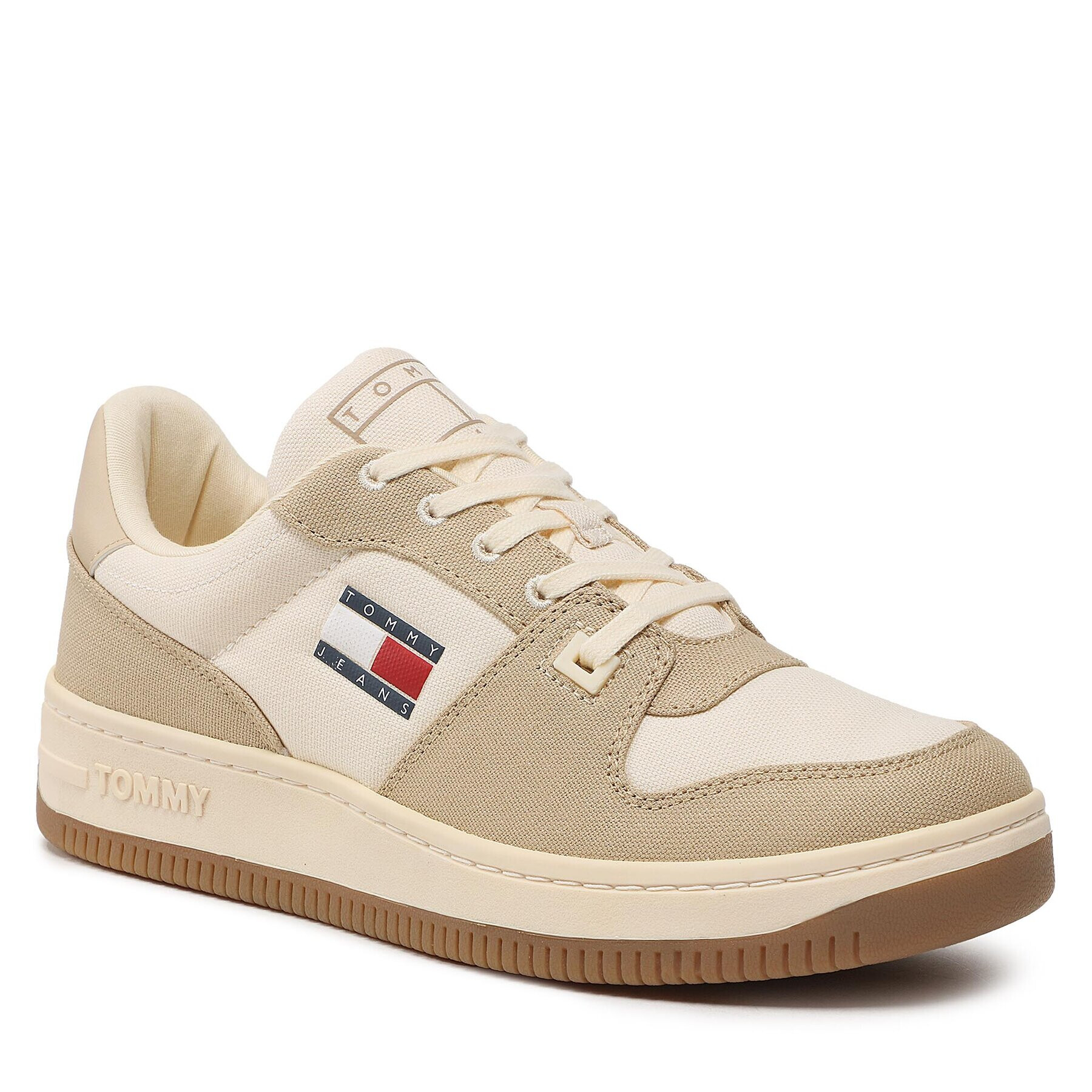 Tommy Jeans Сникърси Basket Canvas EM0EM01163 Бежов - Pepit.bg