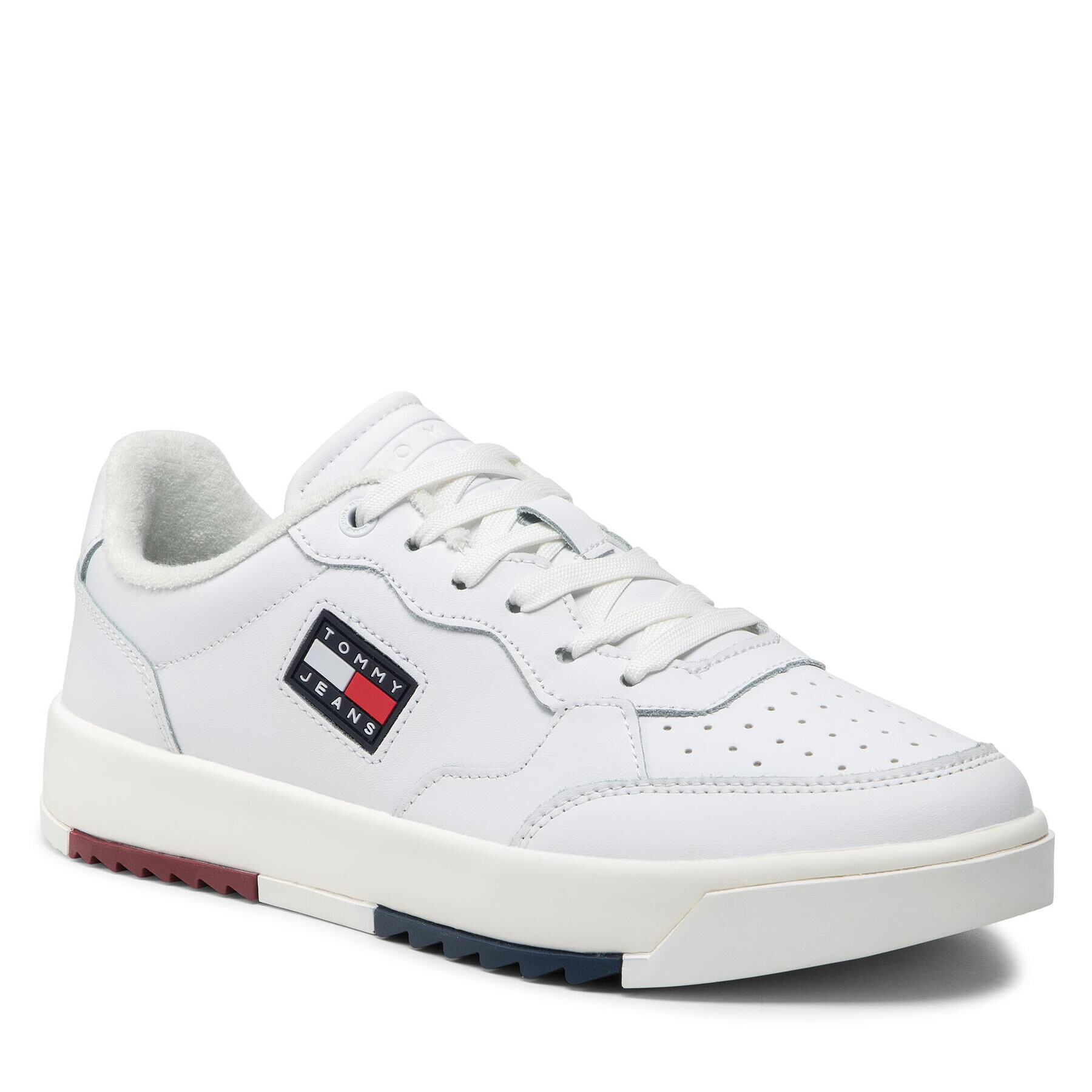 Tommy Jeans Сникърси Basket Leather EM0EM00899 Бял - Pepit.bg