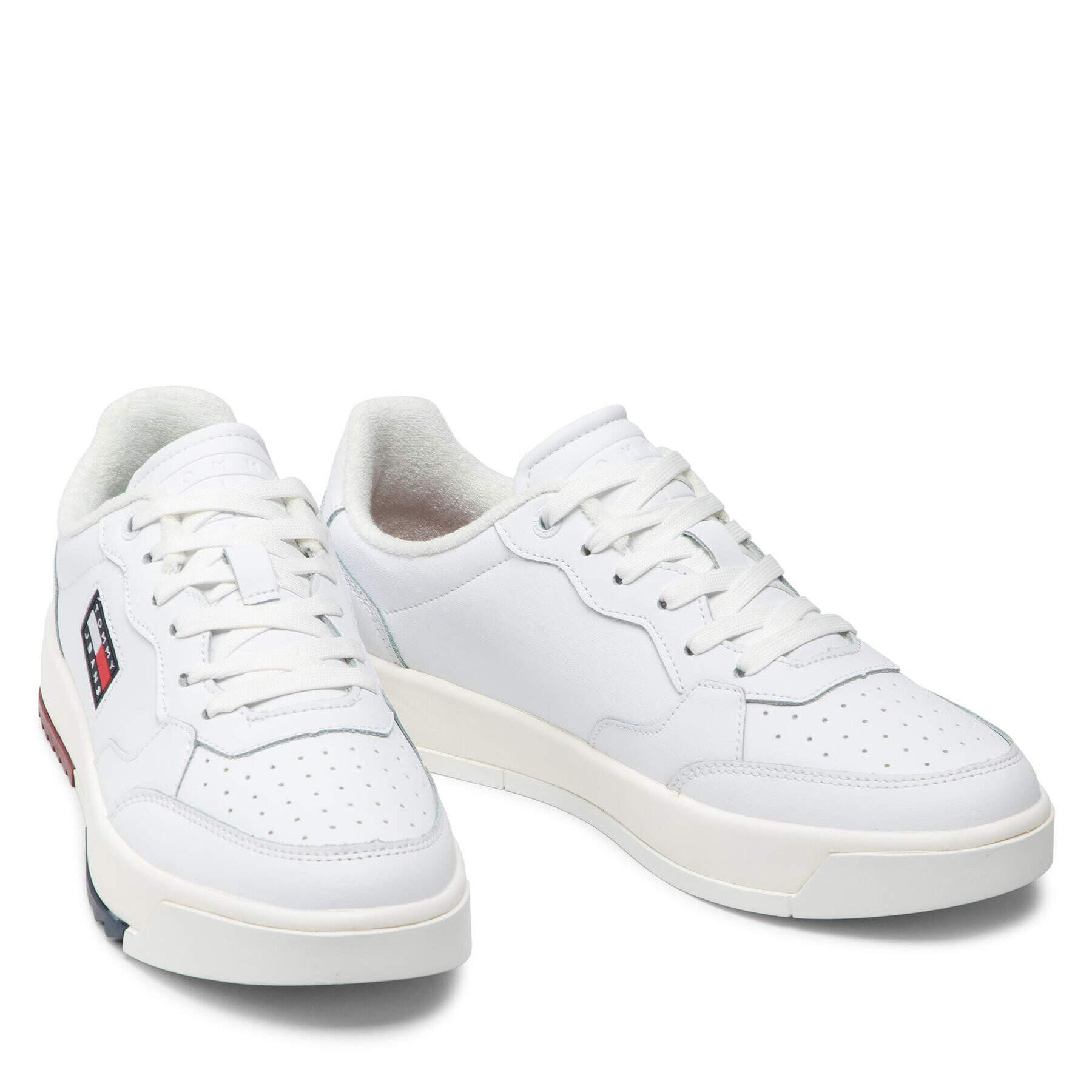 Tommy Jeans Сникърси Basket Leather EM0EM00899 Бял - Pepit.bg