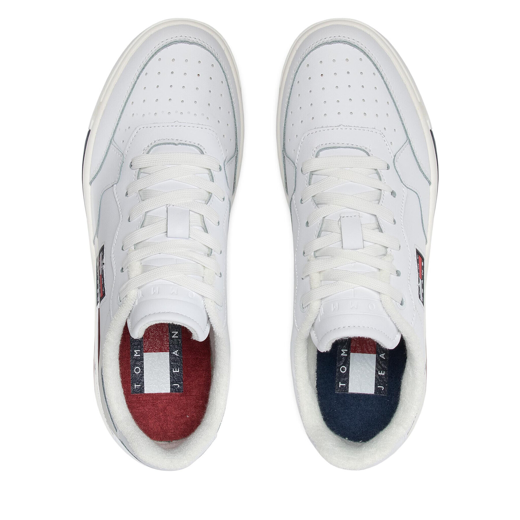 Tommy Jeans Сникърси Basket Leather EM0EM00899 Бял - Pepit.bg