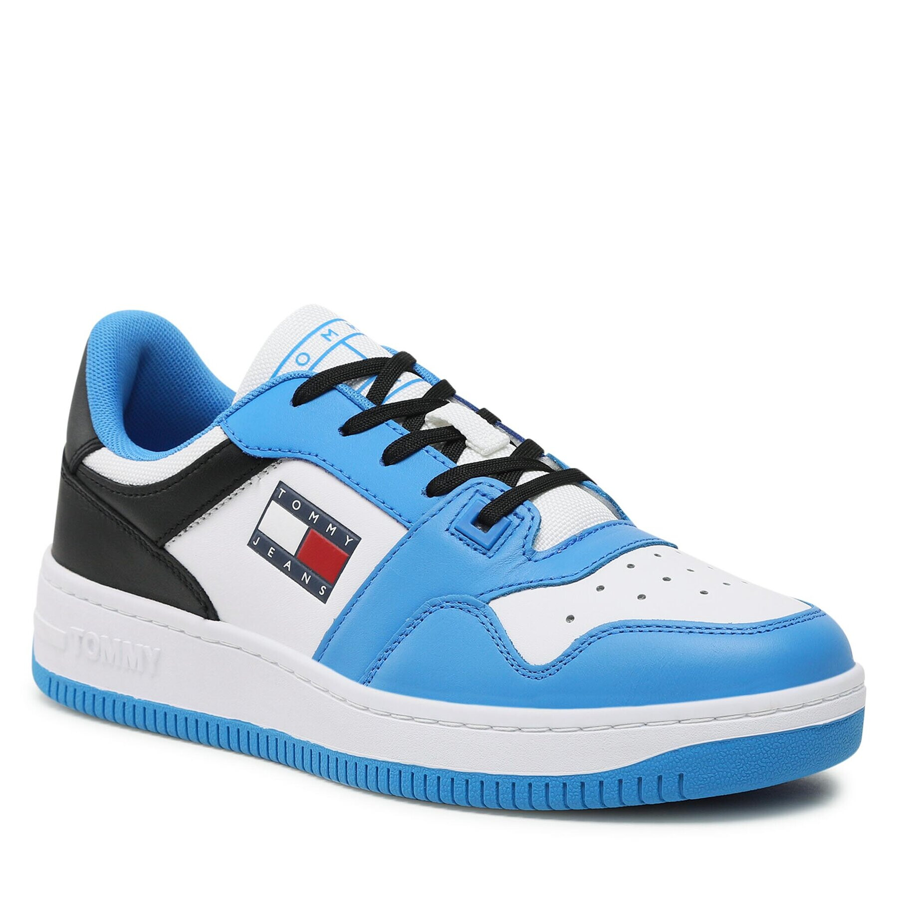 Tommy Jeans Сникърси Basket Leather EM0EM01162 Син - Pepit.bg