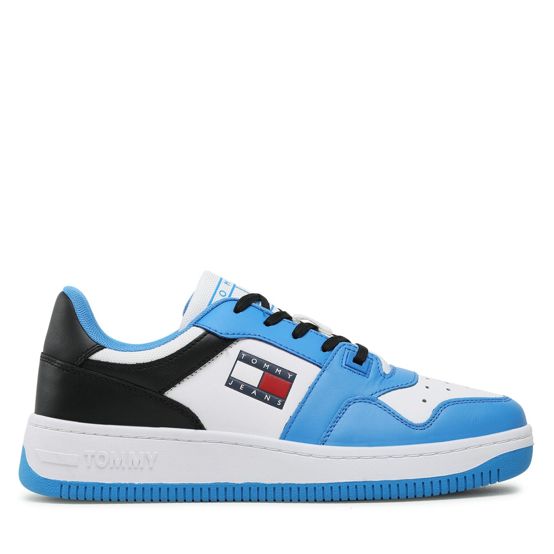 Tommy Jeans Сникърси Basket Leather EM0EM01162 Син - Pepit.bg